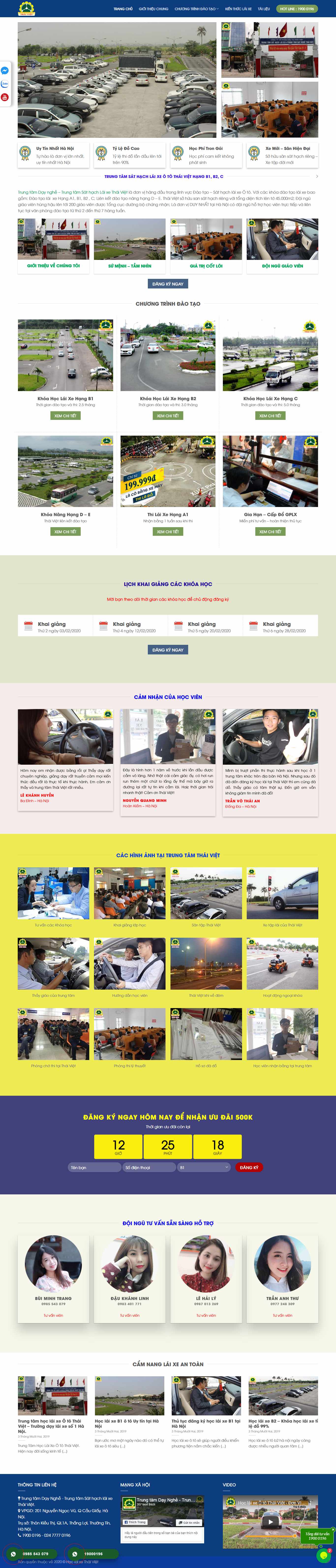 Thiết kế Website trung tâm lái xe - hoclaixethaiviet.com - VietWebGroup.Vn