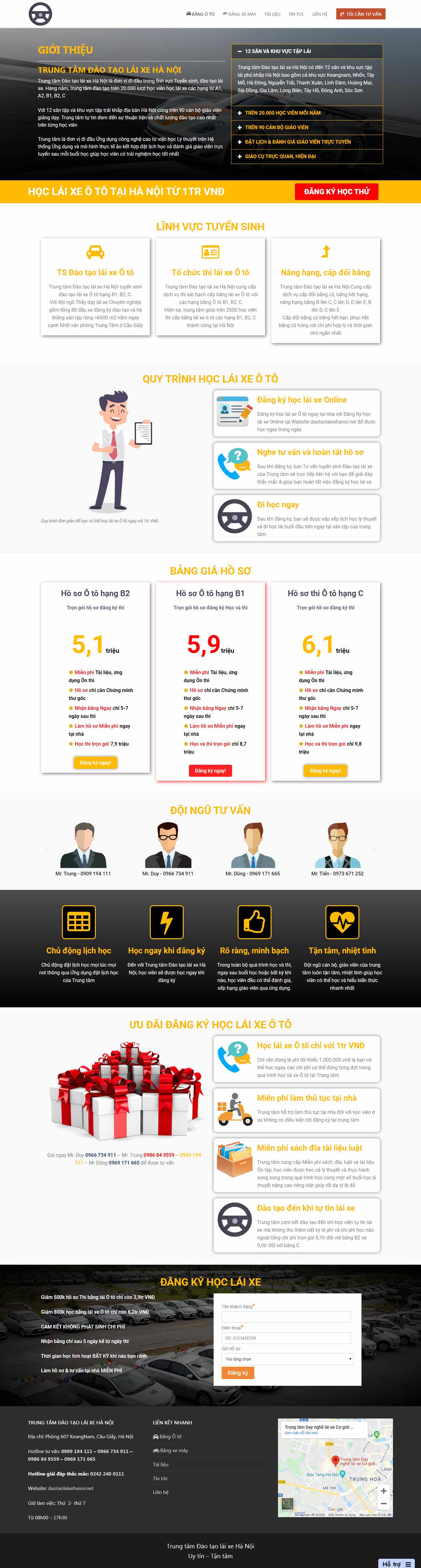 Thiết kế Website trung tâm lái xe - daotaolaixehanoi.net - VietWebGroup.Vn