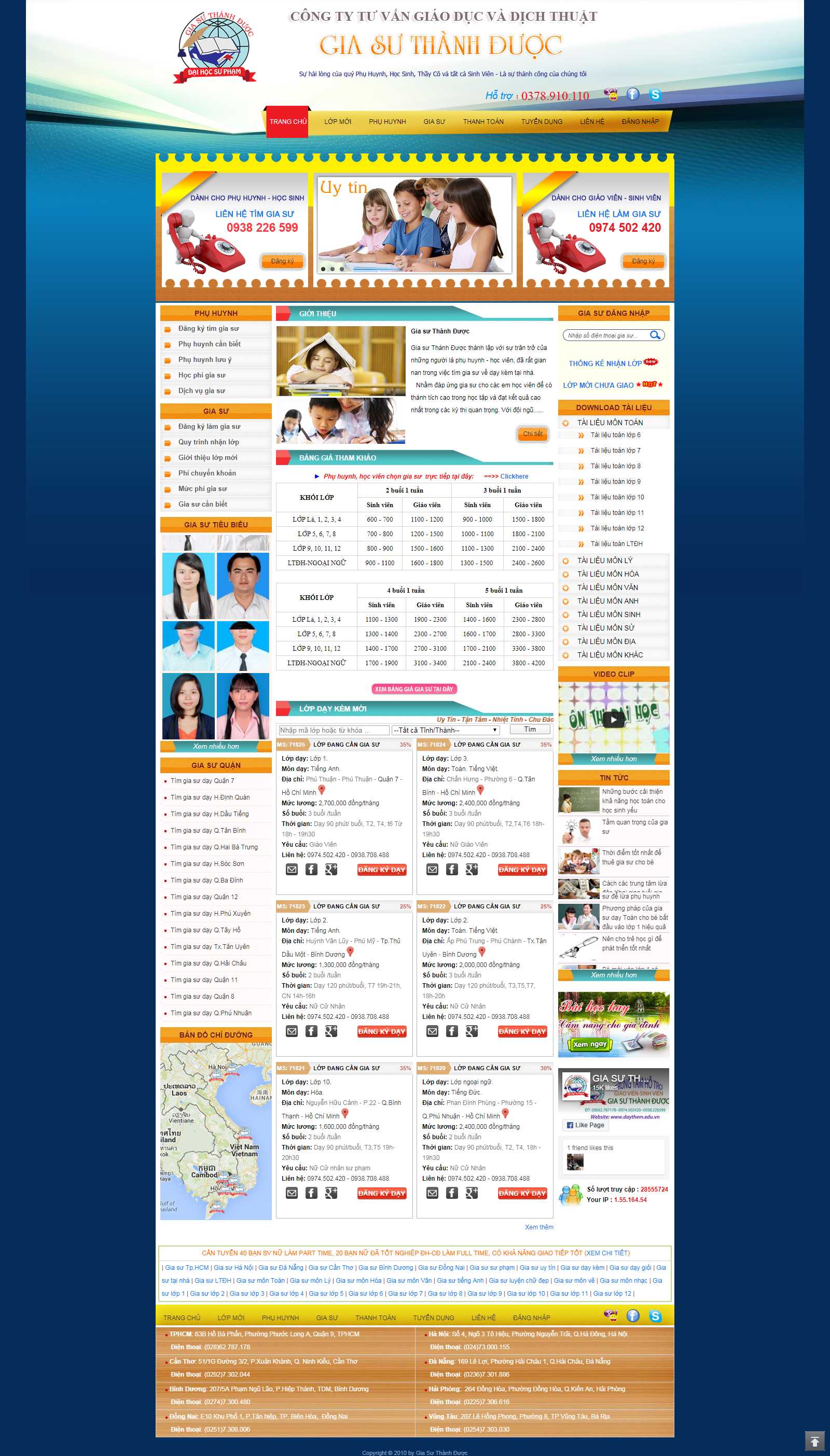 Thiết kế Website trung tâm gia sư - daythem.edu.vn - VietWebGroup.Vn