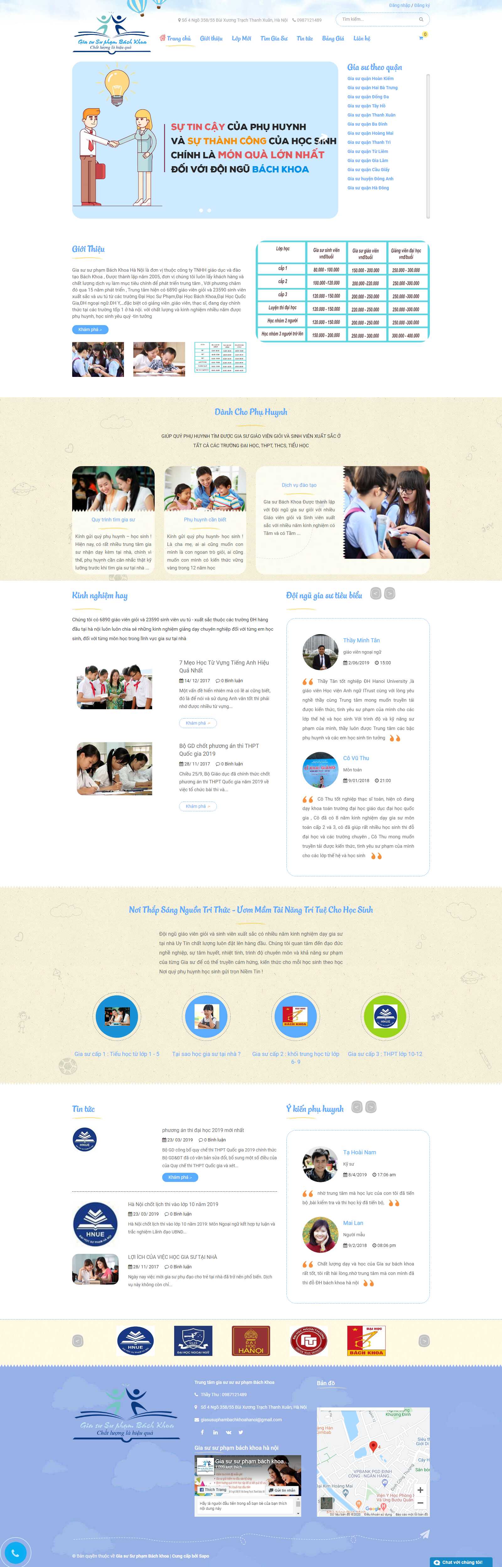 Thiết kế Website trung tâm gia sư - giasusuphambachkhoa.com.vn - VietWebGroup.Vn
