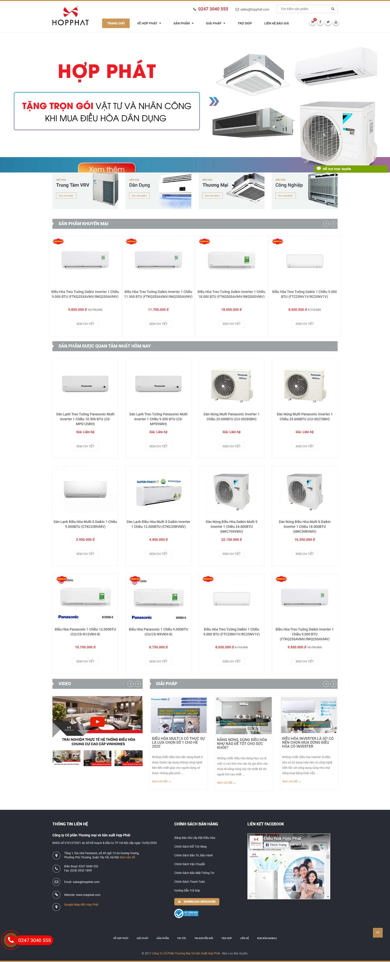 Thiết kế Website lắp đặt điều hòa - hopphat.com - VietWebGroup.Vn