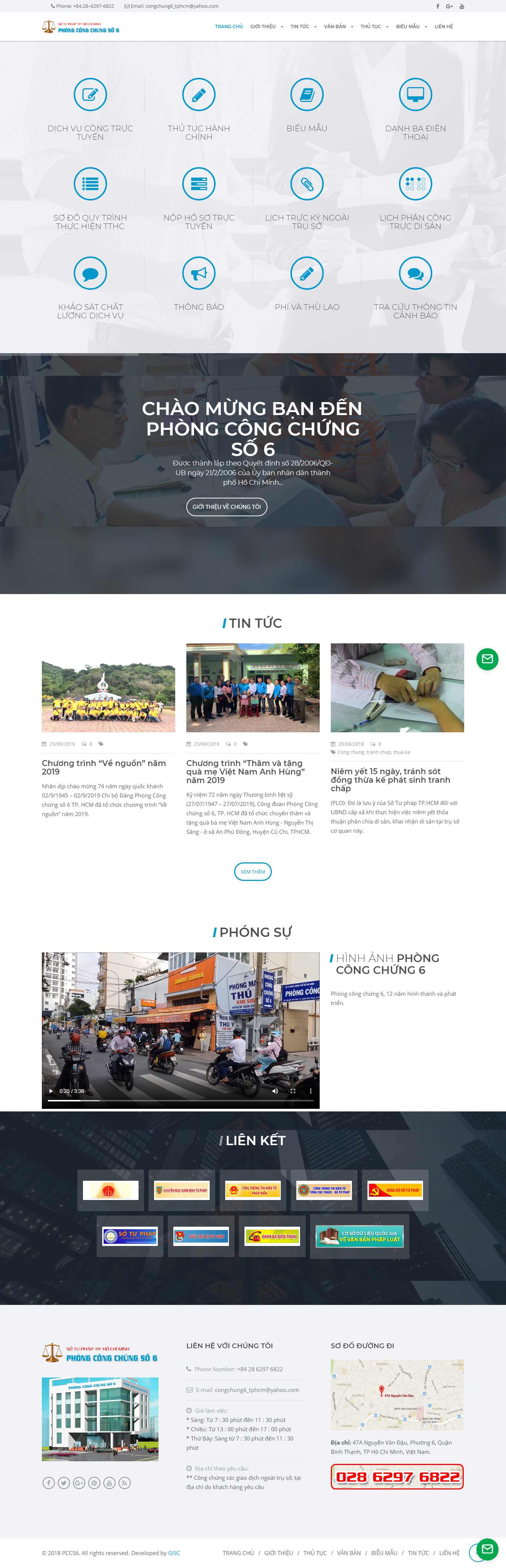 Thiết kế Website công chứng - congchung6.gov.vn - VietWebGroup.Vn