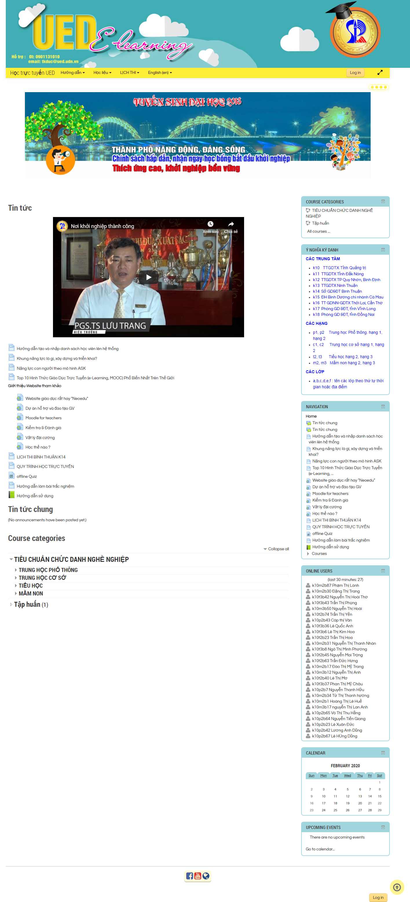 Thiết kế Website khóa học online - hoctructuyen1.ued.udn.vn - VietWebGroup.Vn