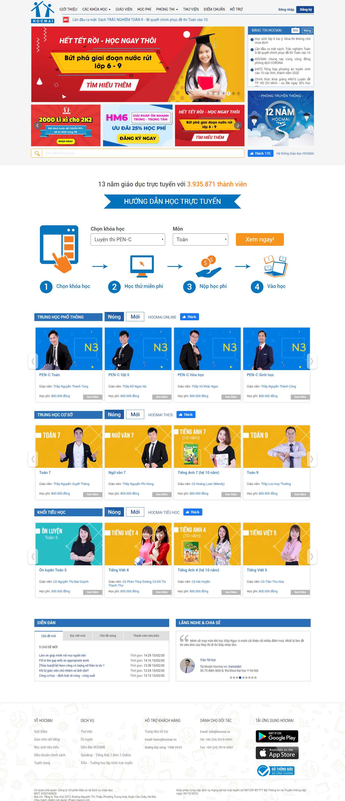 Thiết kế Website khóa học online - hocmai.vn - VietWebGroup.Vn