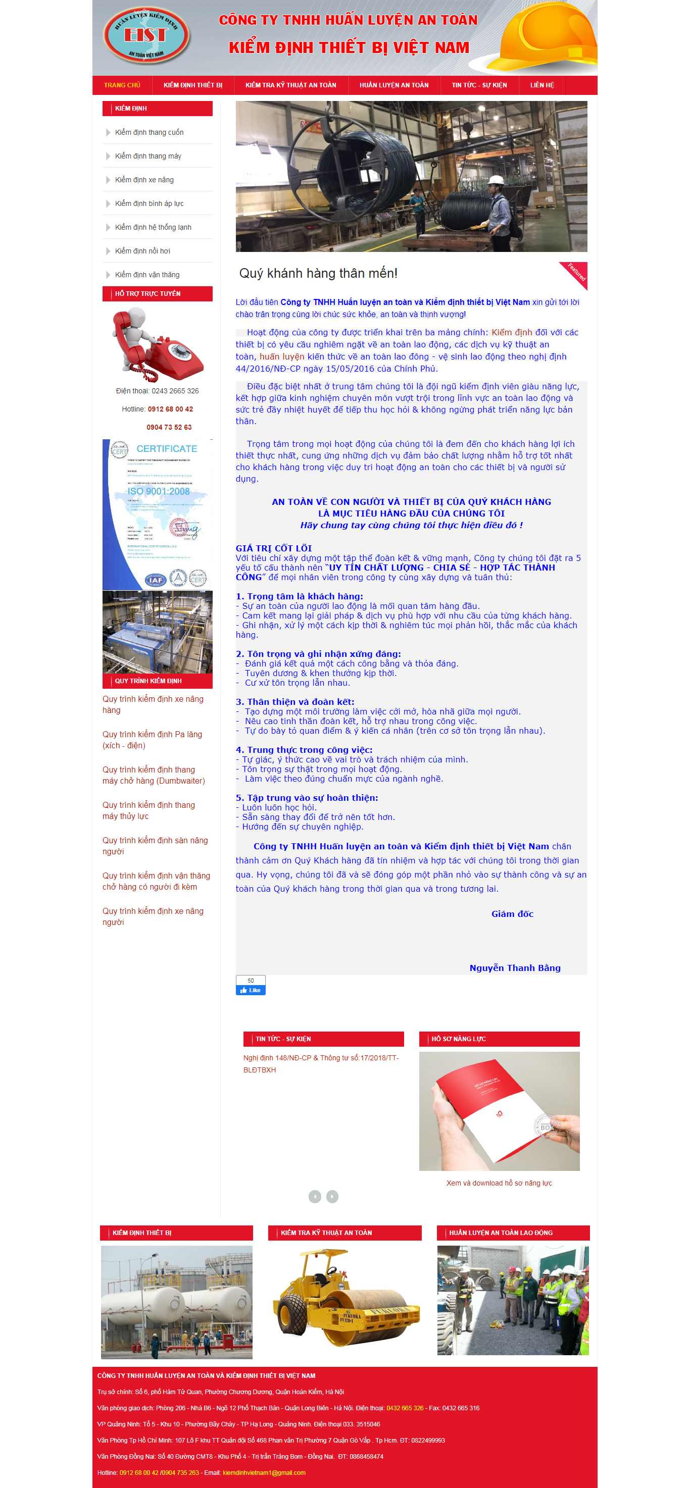 Thiết kế Website thẩm định sản phẩm - www.dichvukiemdinh.com.vn - VietWebGroup.Vn