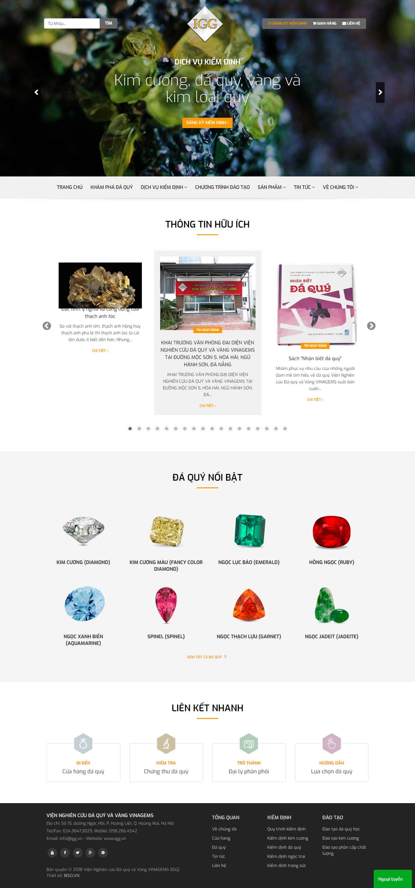 Thiết kế Website thẩm định sản phẩm - igg.vn - VietWebGroup.Vn