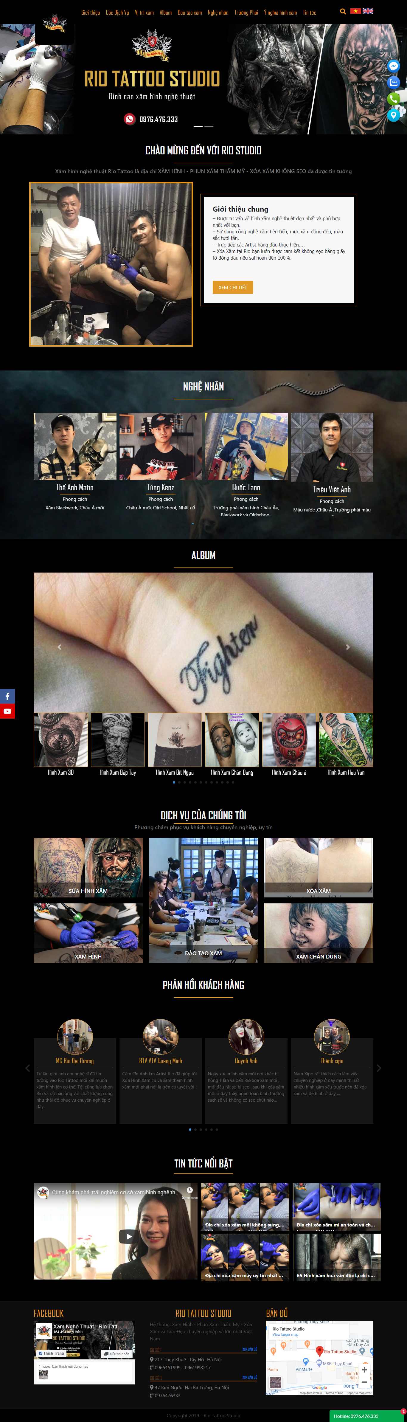 Thiết kế Website dịch vụ phun săm - riotattoostudio.com - VietWebGroup.Vn
