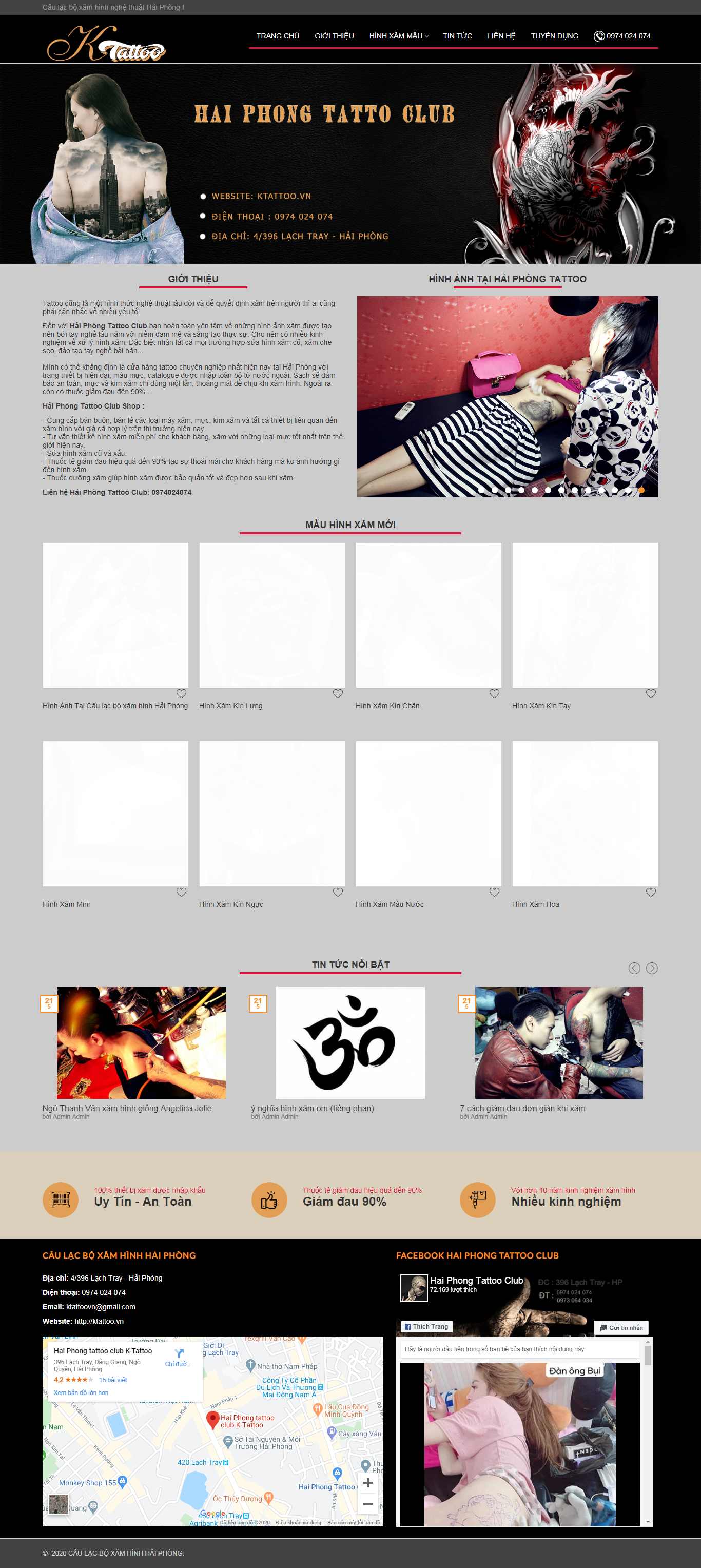 Thiết kế Website dịch vụ phun săm - ktattoo.vn - VietWebGroup.Vn
