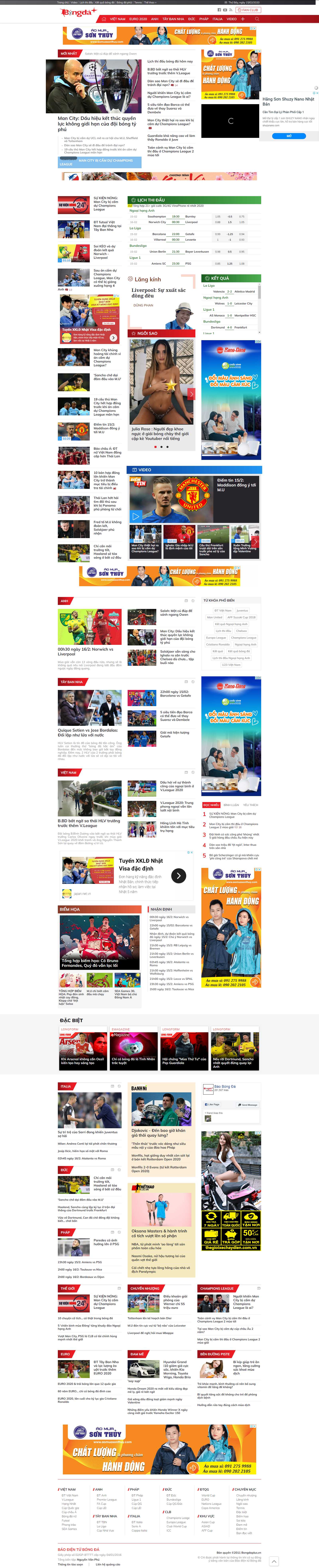 Thiết kế Website bóng đá - bongdaplus.vn - VietWebGroup.Vn