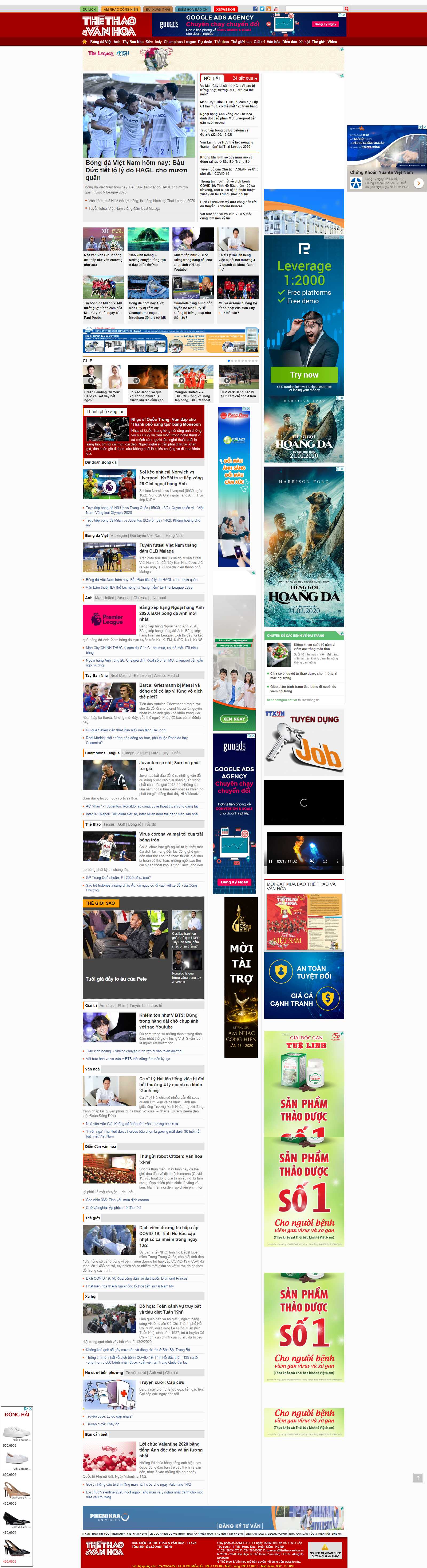 Thiết kế Website bóng đá - thethaovanhoa.vn - VietWebGroup.Vn