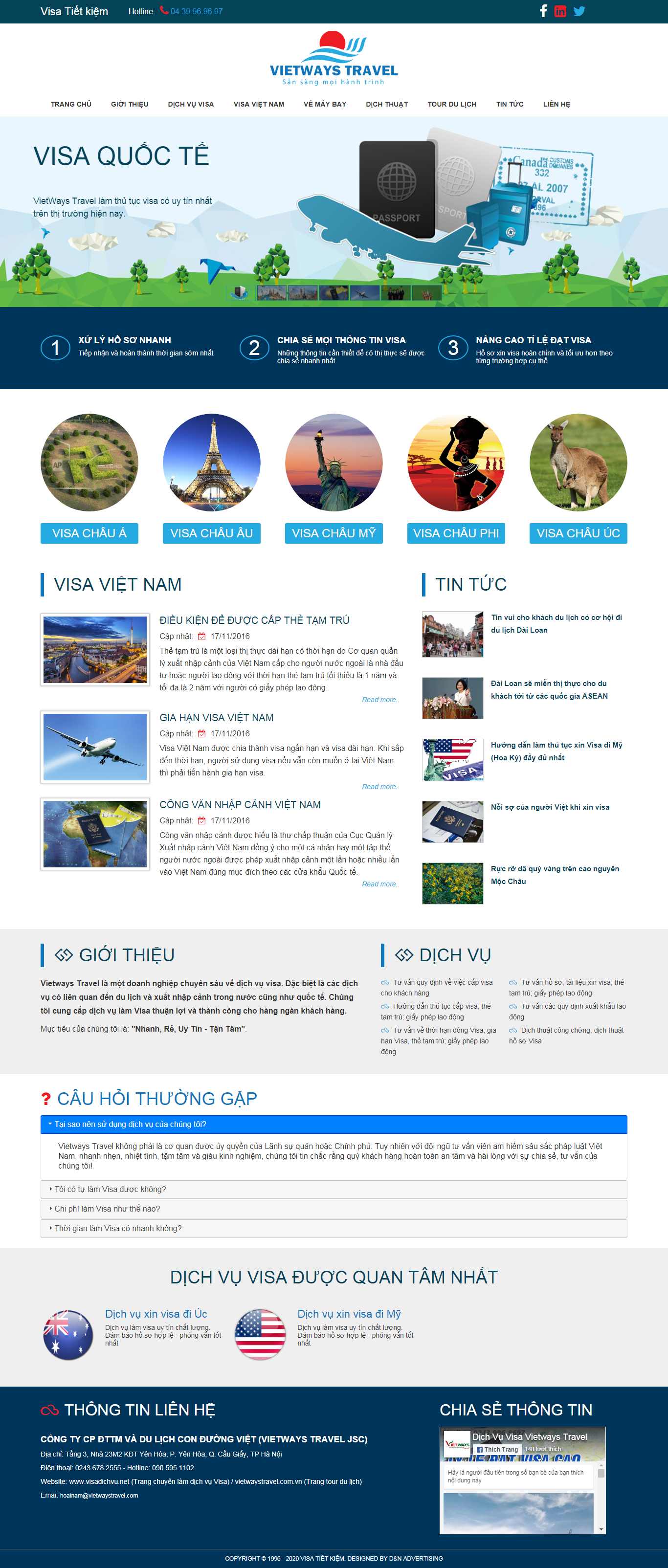 Thiết kế Website dịch vụ visa - visadichvu.net - VietWebGroup.Vn