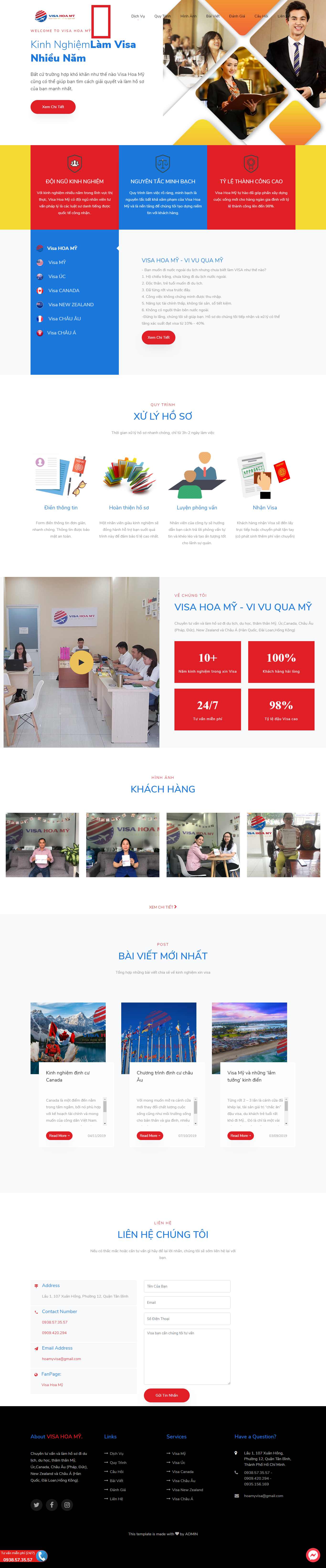 Thiết kế Website dịch vụ visa - visahoamy.com - VietWebGroup.Vn