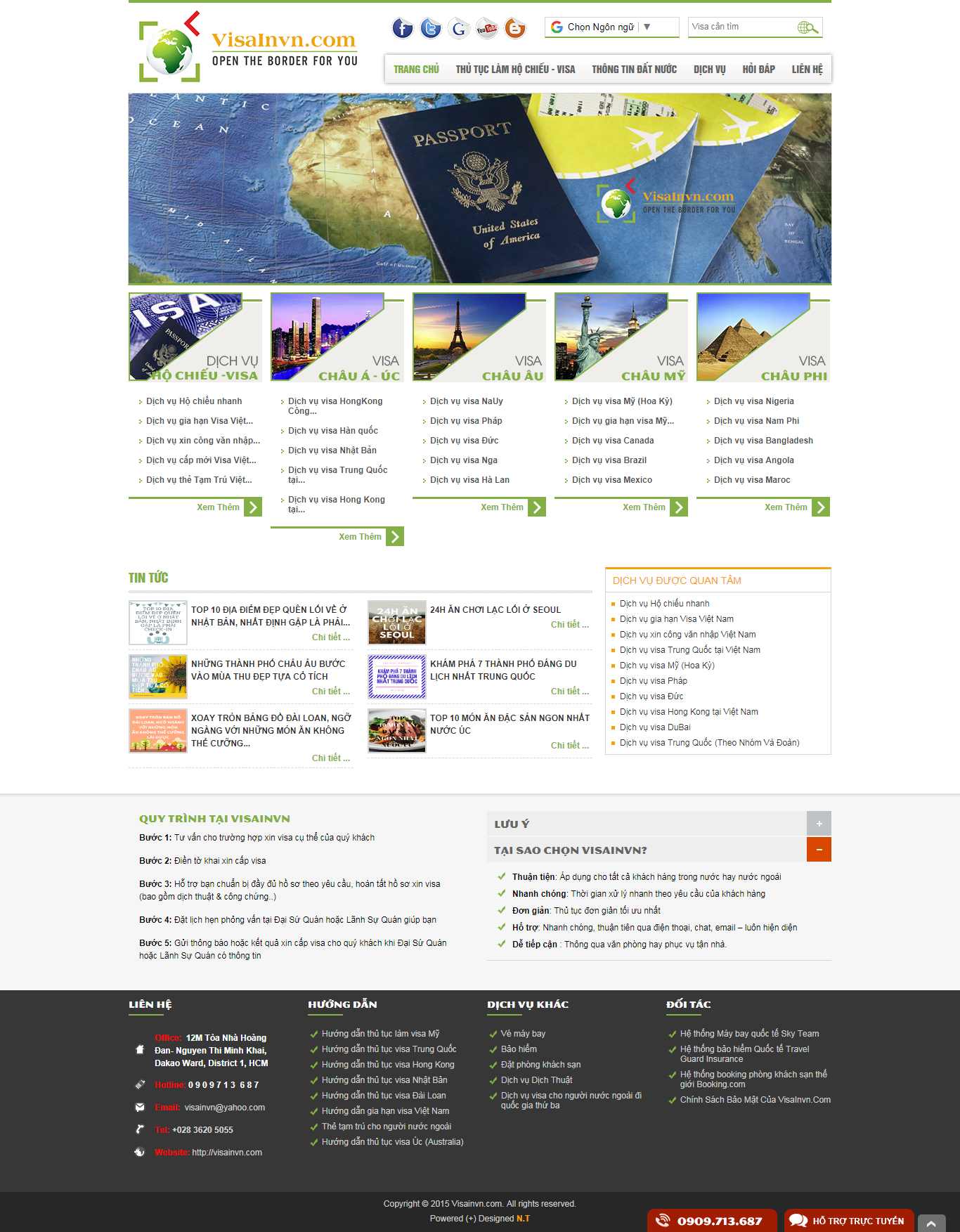 Thiết kế Website dịch vụ visa - visainvn.com - VietWebGroup.Vn