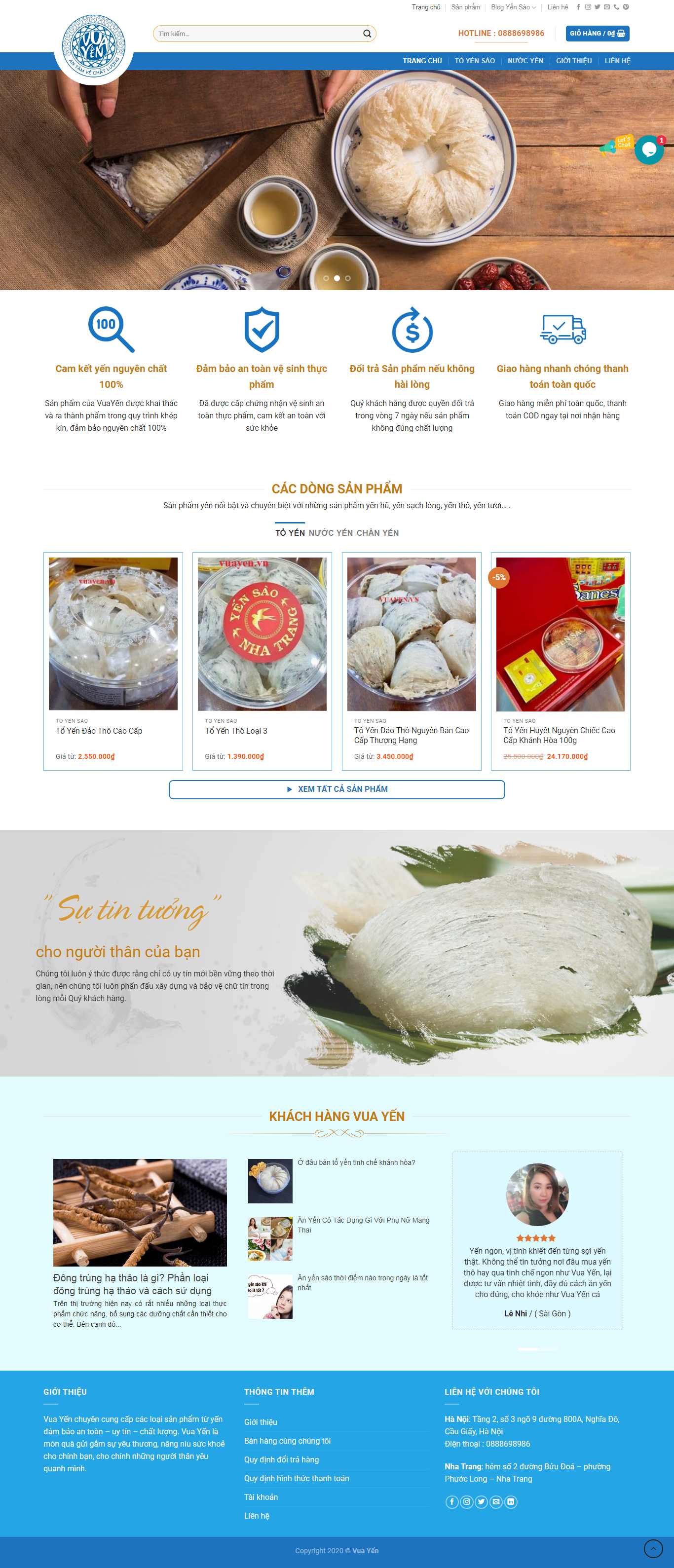 Thiết kế Website yến sào - vuayen.vn - VietWebGroup.Vn