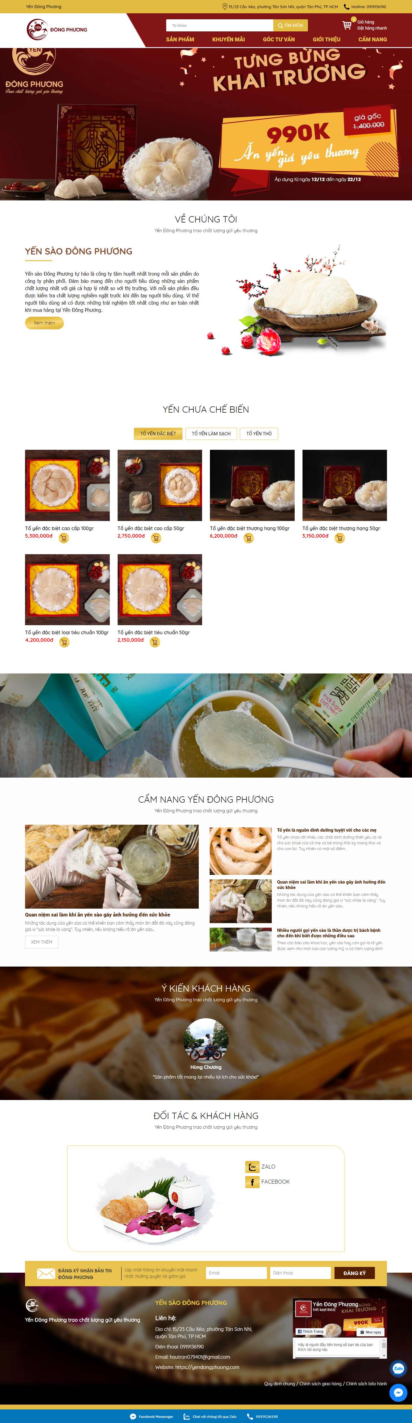 Thiết kế Website yến sào - yendongphuong.com - VietWebGroup.Vn