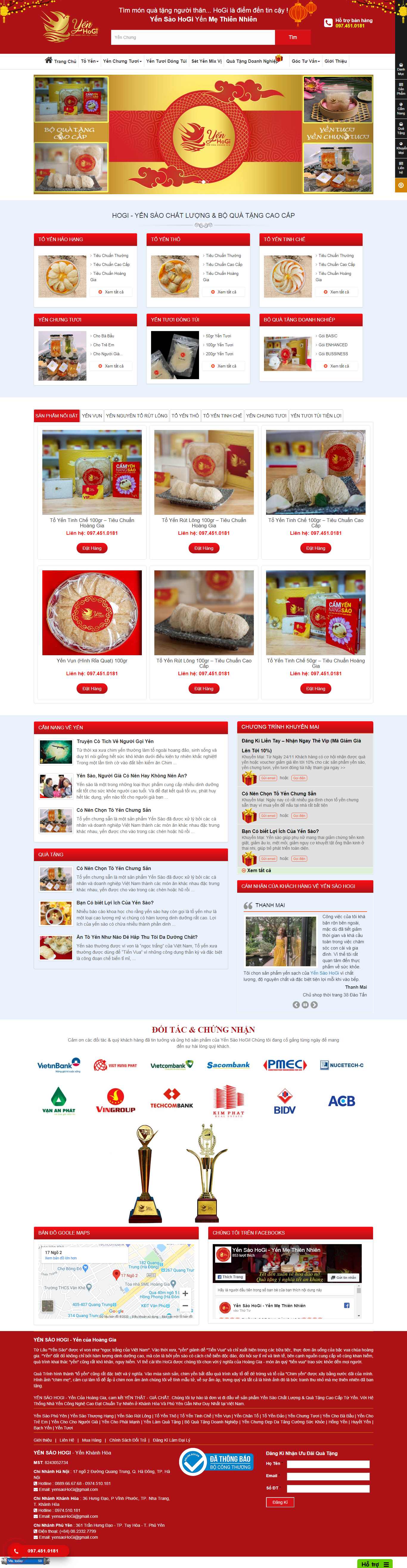Thiết kế Website yến sào - yensaohogi.com - VietWebGroup.Vn