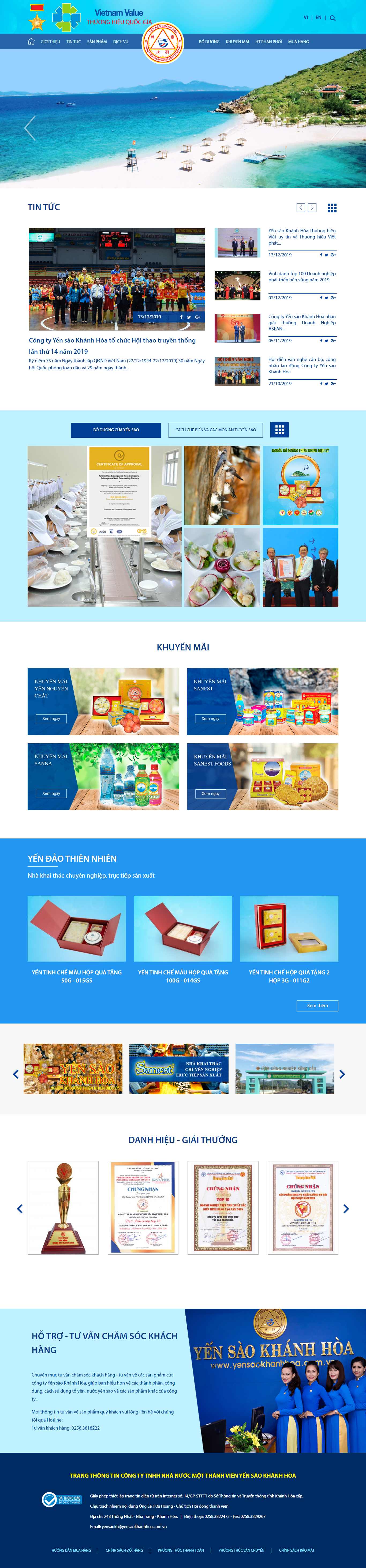 Thiết kế Website yến sào - yensaokhanhhoa.com.vn - VietWebGroup.Vn