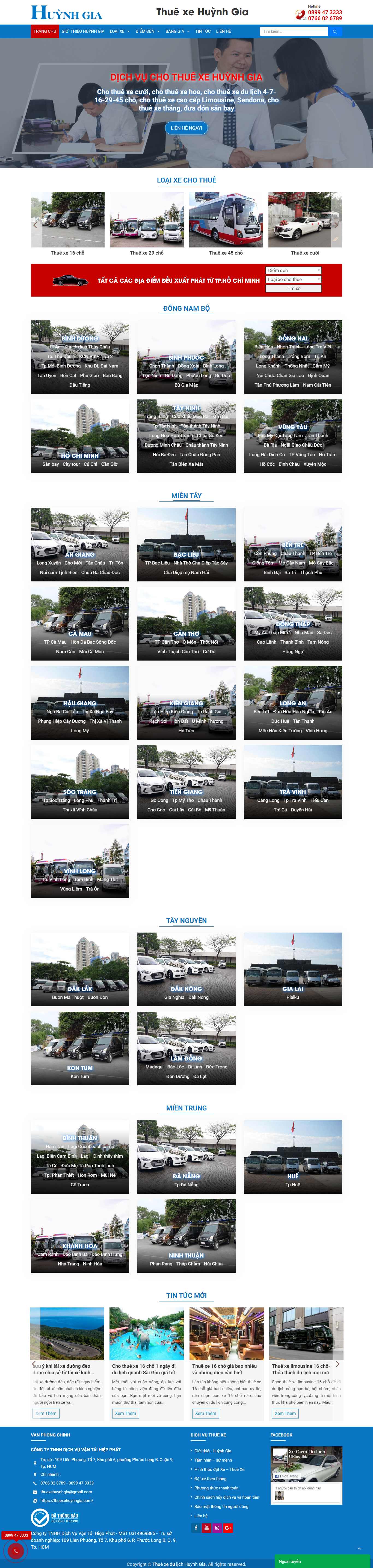 Thiết kế Website thuê xe du lịch - thuexehuynhgia.com - VietWebGroup.Vn
