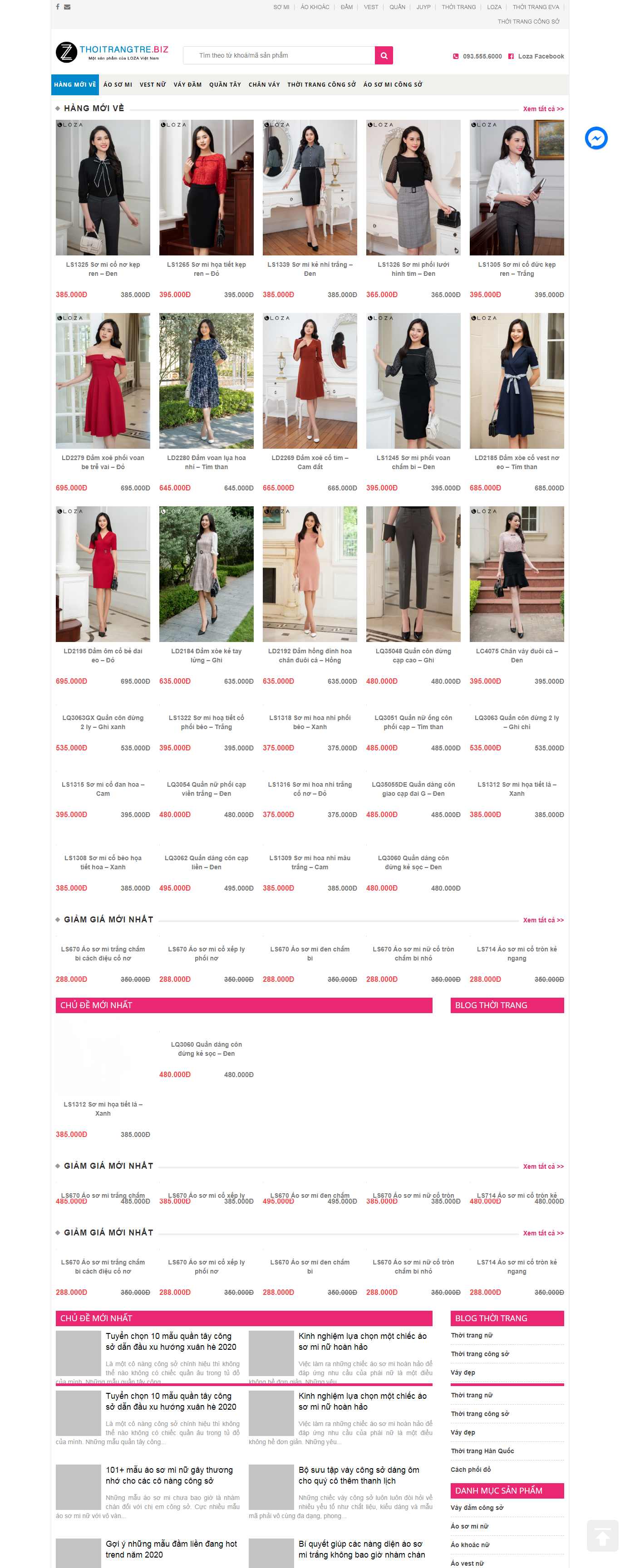 Thiết kế Website thời trang nữ - thoitrangtre.biz - VietWebGroup.Vn