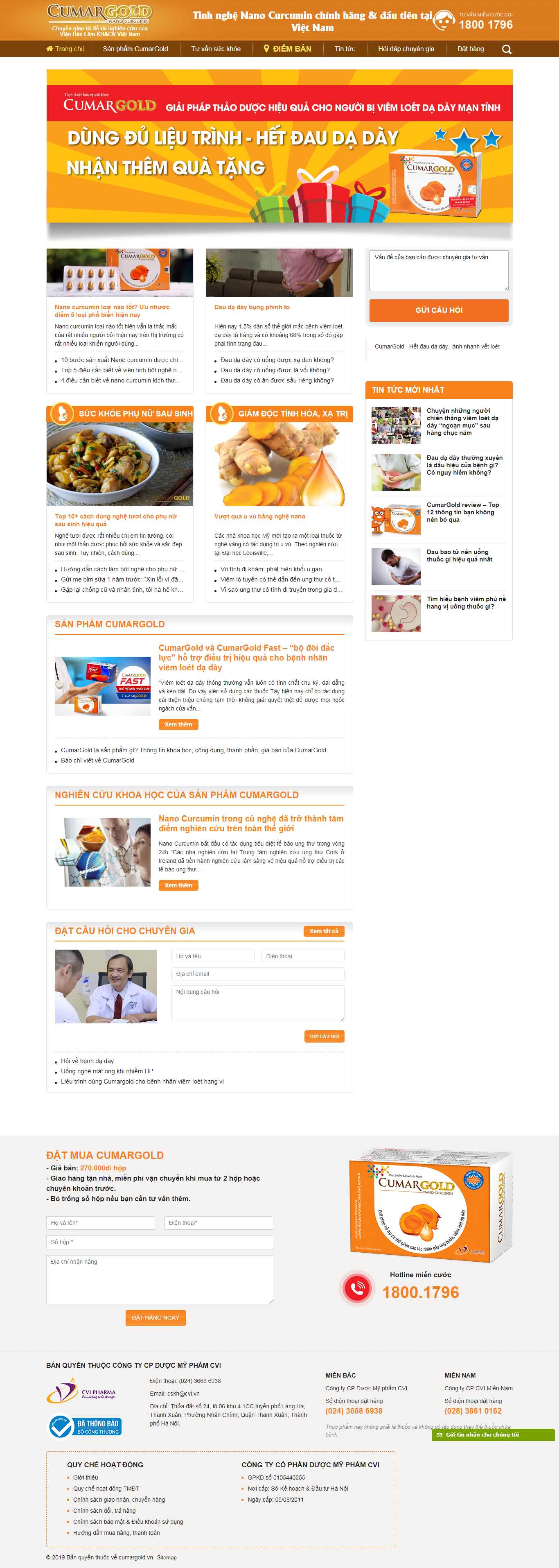 Thiết kế Website tinh bột nghệ - cumargold.vn - VietWebGroup.Vn