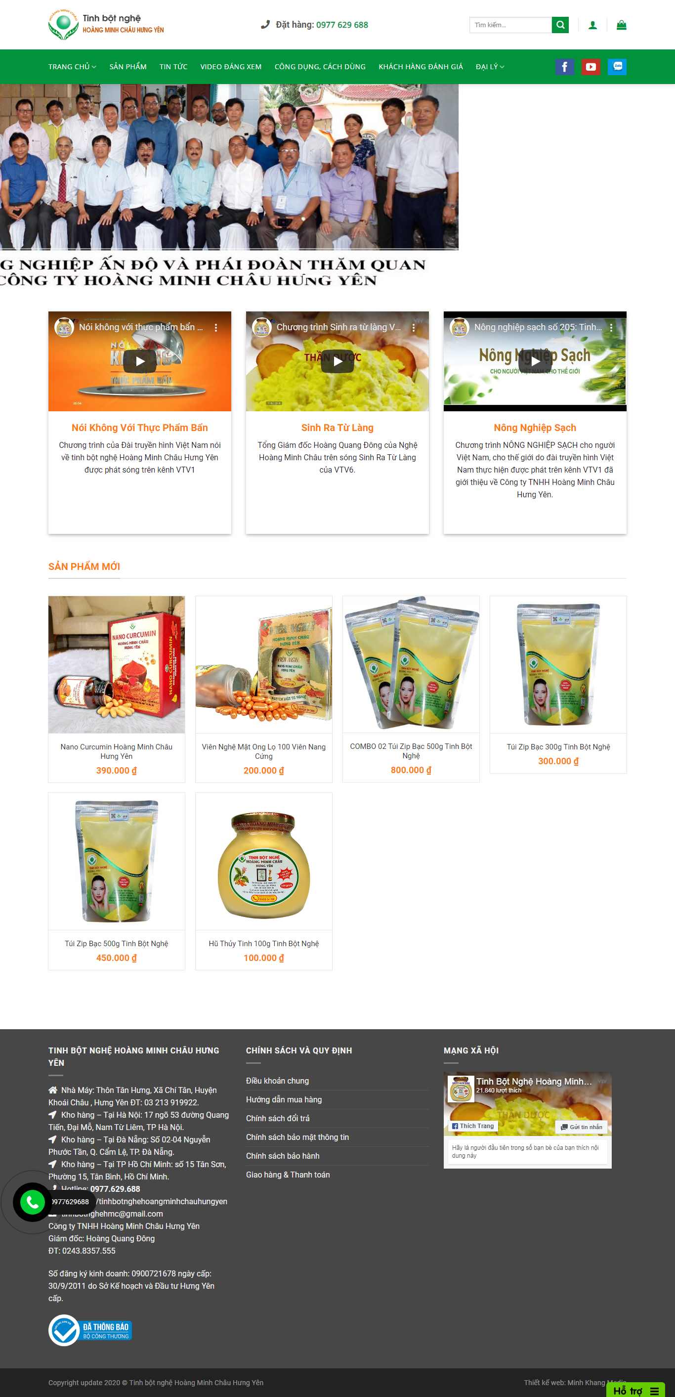 Thiết kế Website tinh bột nghệ - tinhbotnghehoangminhchauhungyen.com - VietWebGroup.Vn