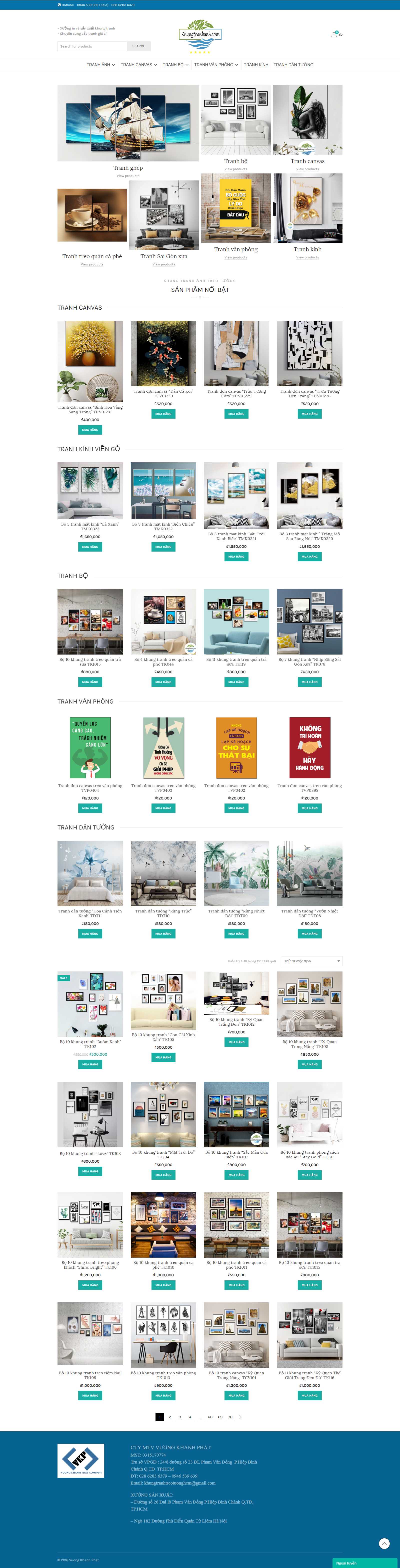 Thiết kế Website tranh ảnh - khungtranhanh.com - VietWebGroup.Vn