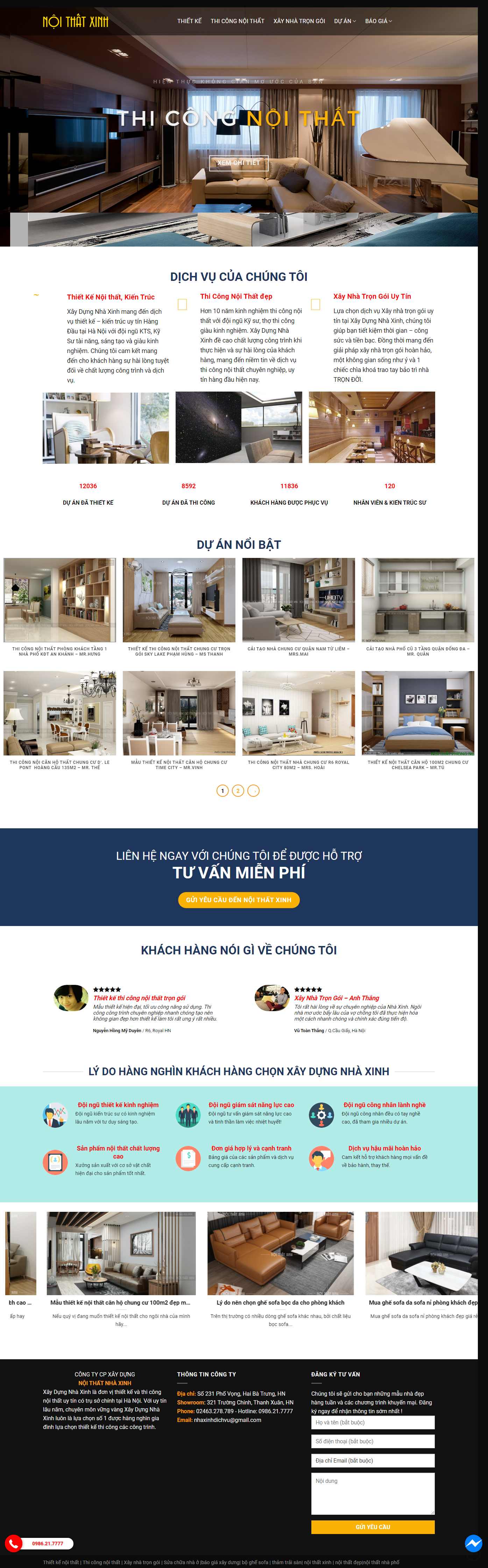 Thiết kế Website công ty xây dựng - xaydungnhaxinh.com - VietWebGroup.Vn