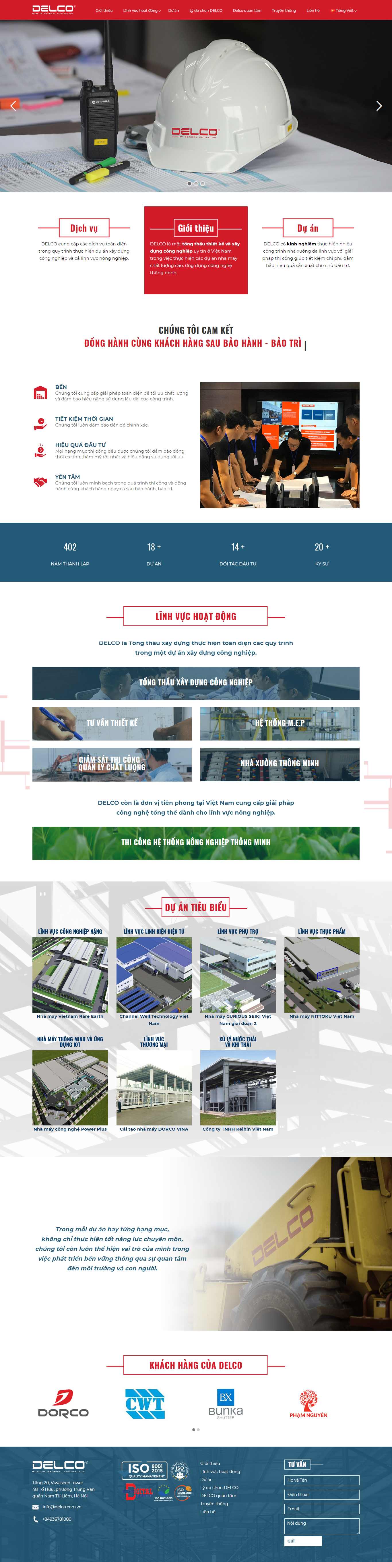 Thiết kế Website công ty xây dựng - delco-construction.com - VietWebGroup.Vn