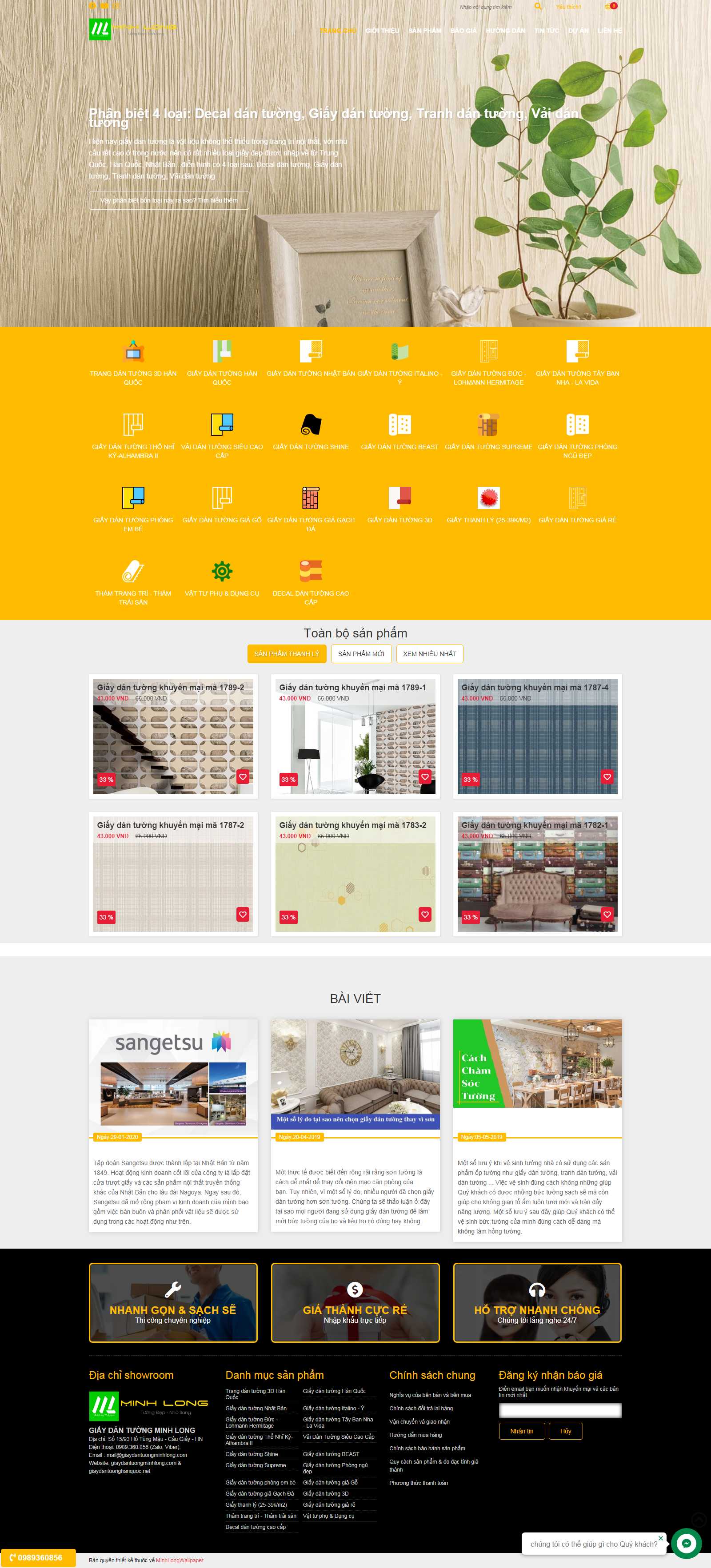 Thiết kế Website giấy dán tường - giaydantuongminhlong.com - VietWebGroup.Vn