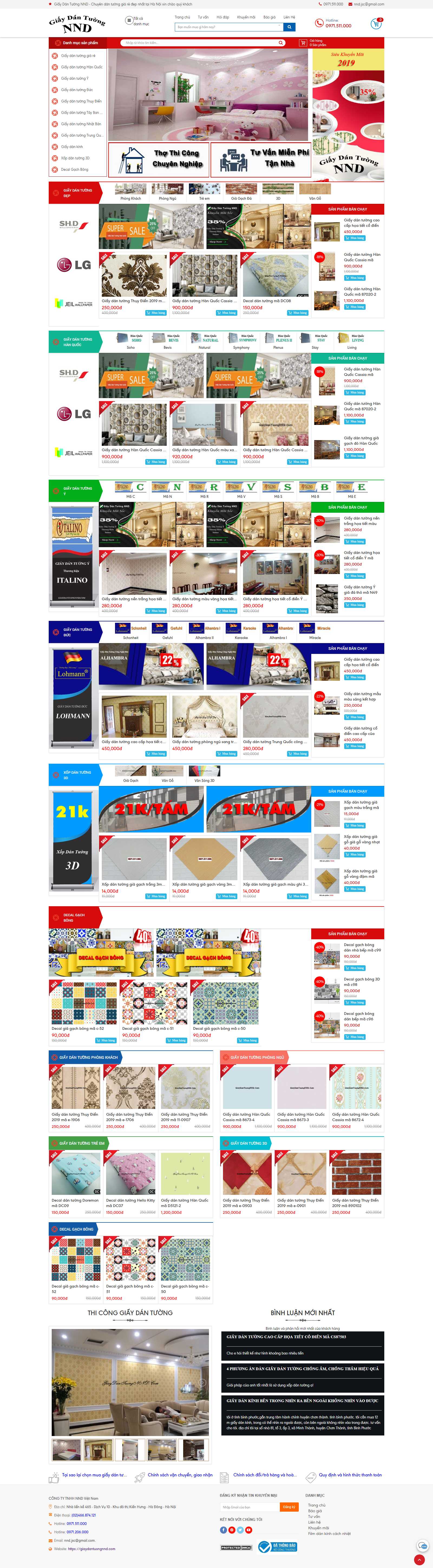 Thiết kế Website giấy dán tường - giaydantuongnnd.com - VietWebGroup.Vn