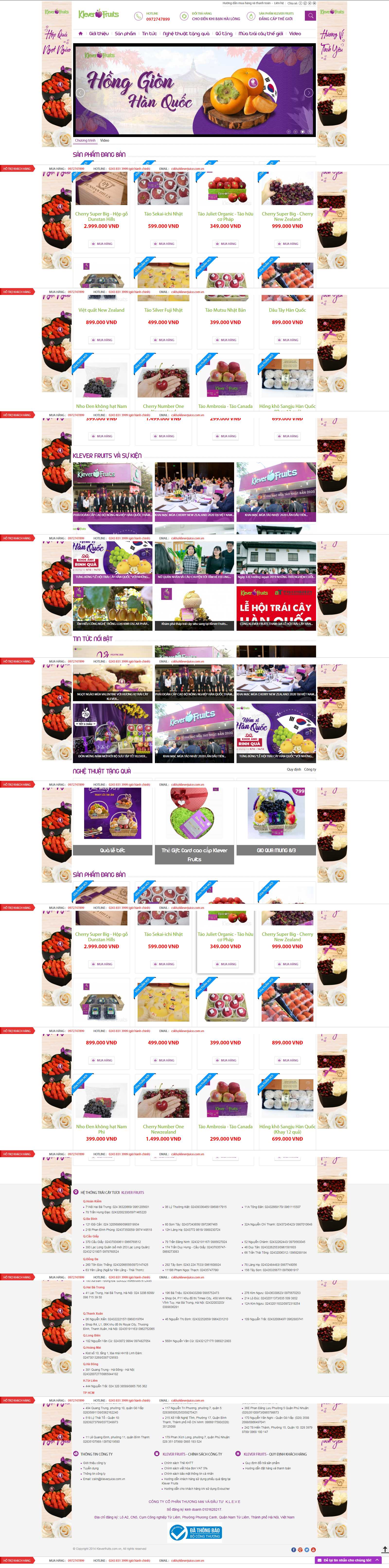 Thiết kế Website shop - kleverfruits.com.vn - VietWebGroup.Vn