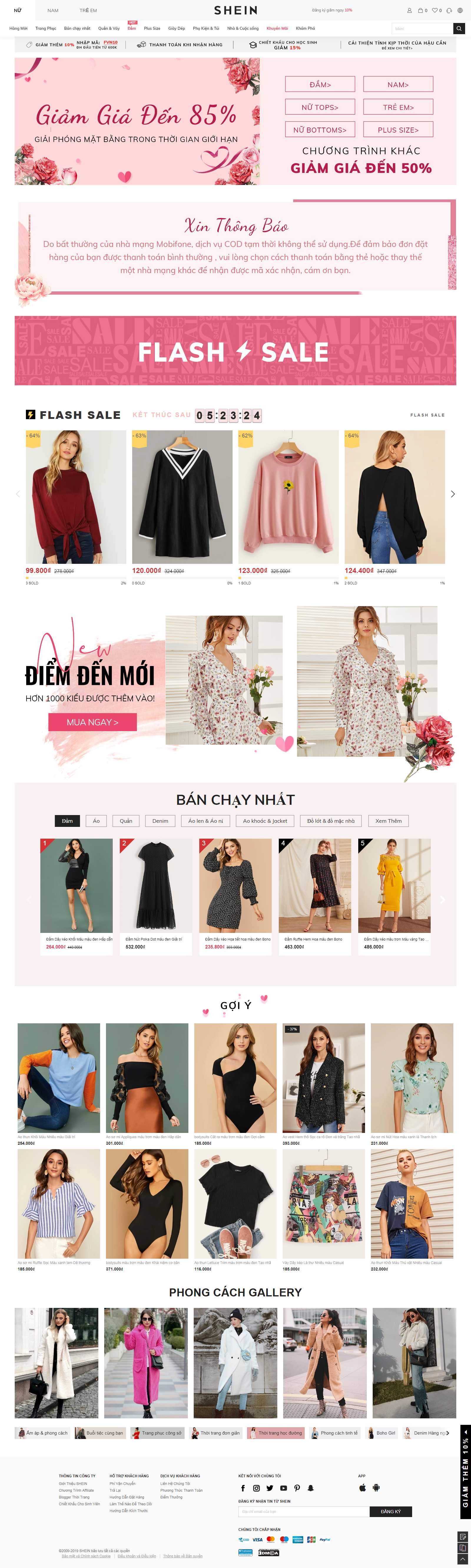 Thiết kế Website shop - www.shein.com.vn - VietWebGroup.Vn