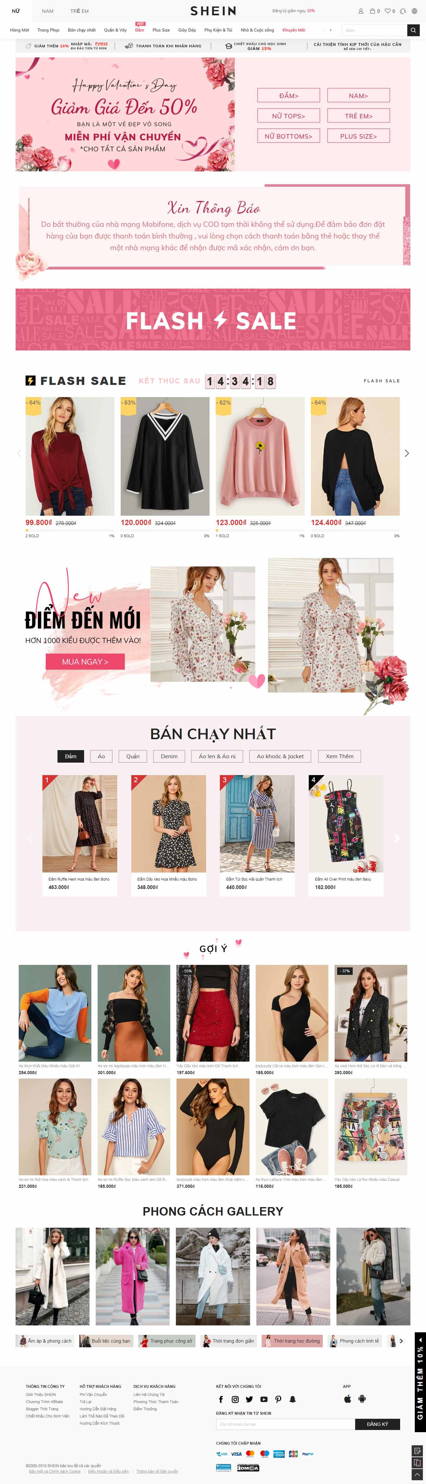 Thiết kế Website áo thun - www.shein.com.vn - VietWebGroup.Vn