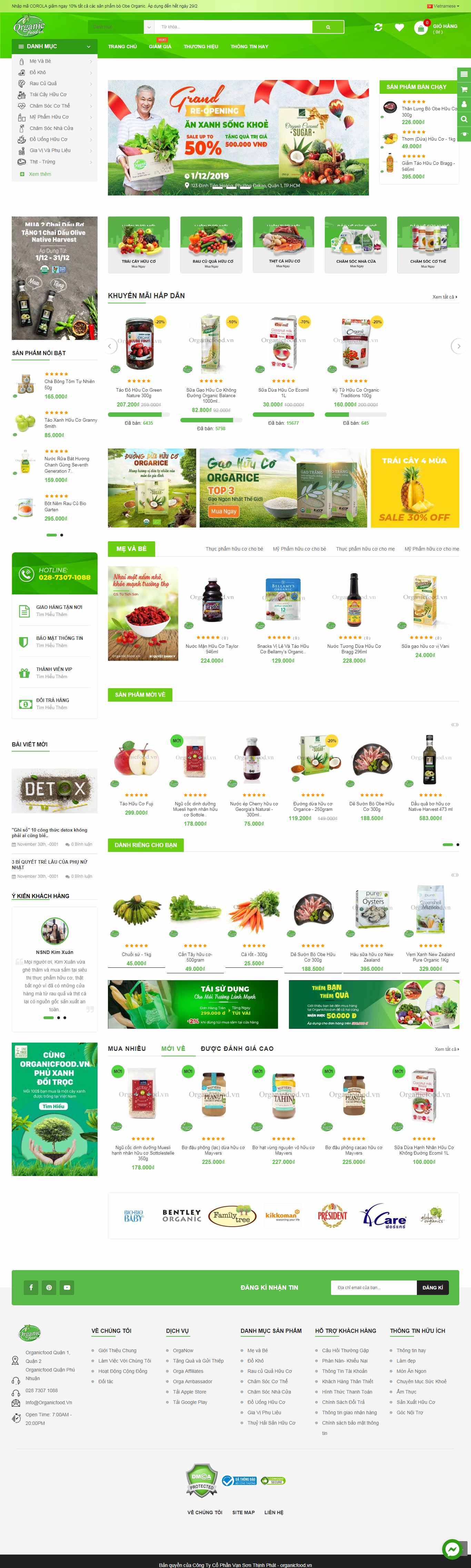 Thiết kế Website thực phẩm sạch - organicfood.vn - VietWebGroup.Vn
