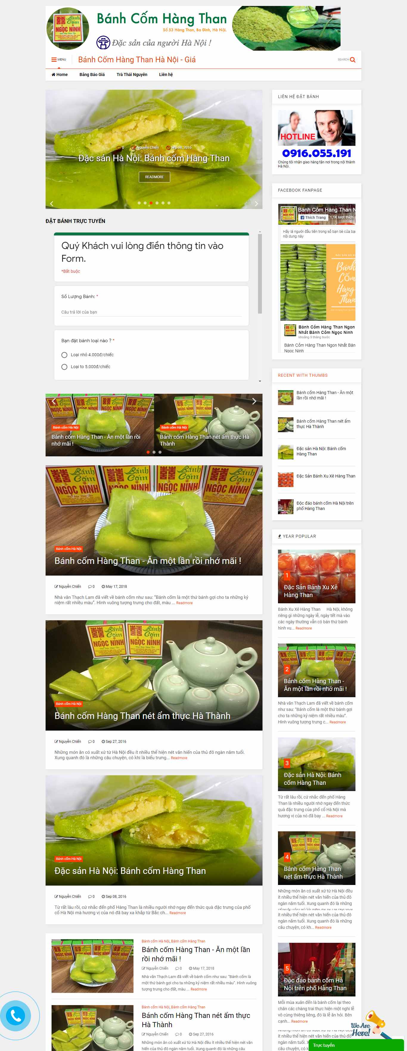 Thiết kế Website bánh cốm - www.banhcomhangthan.com - VietWebGroup.Vn