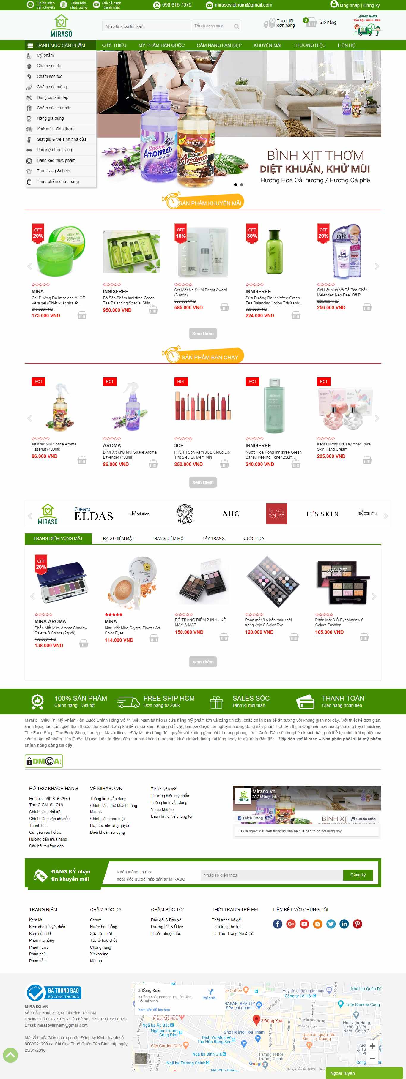 Thiết kế Website mỹ phẩm - miraso.vn - VietWebGroup.Vn