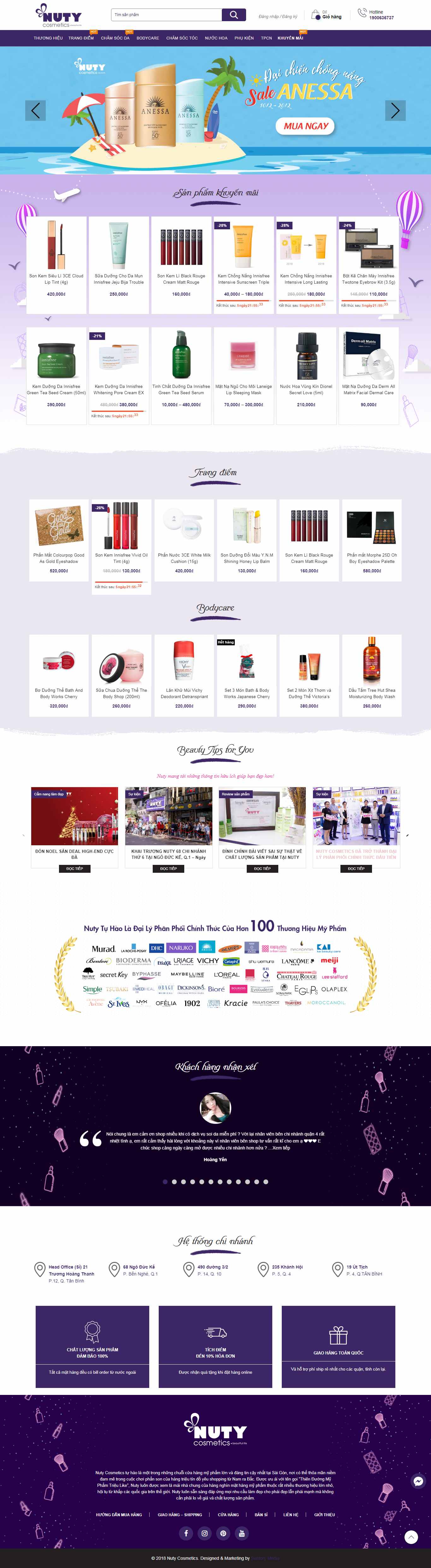 Thiết kế Website mỹ phẩm - nuty.vn - VietWebGroup.Vn