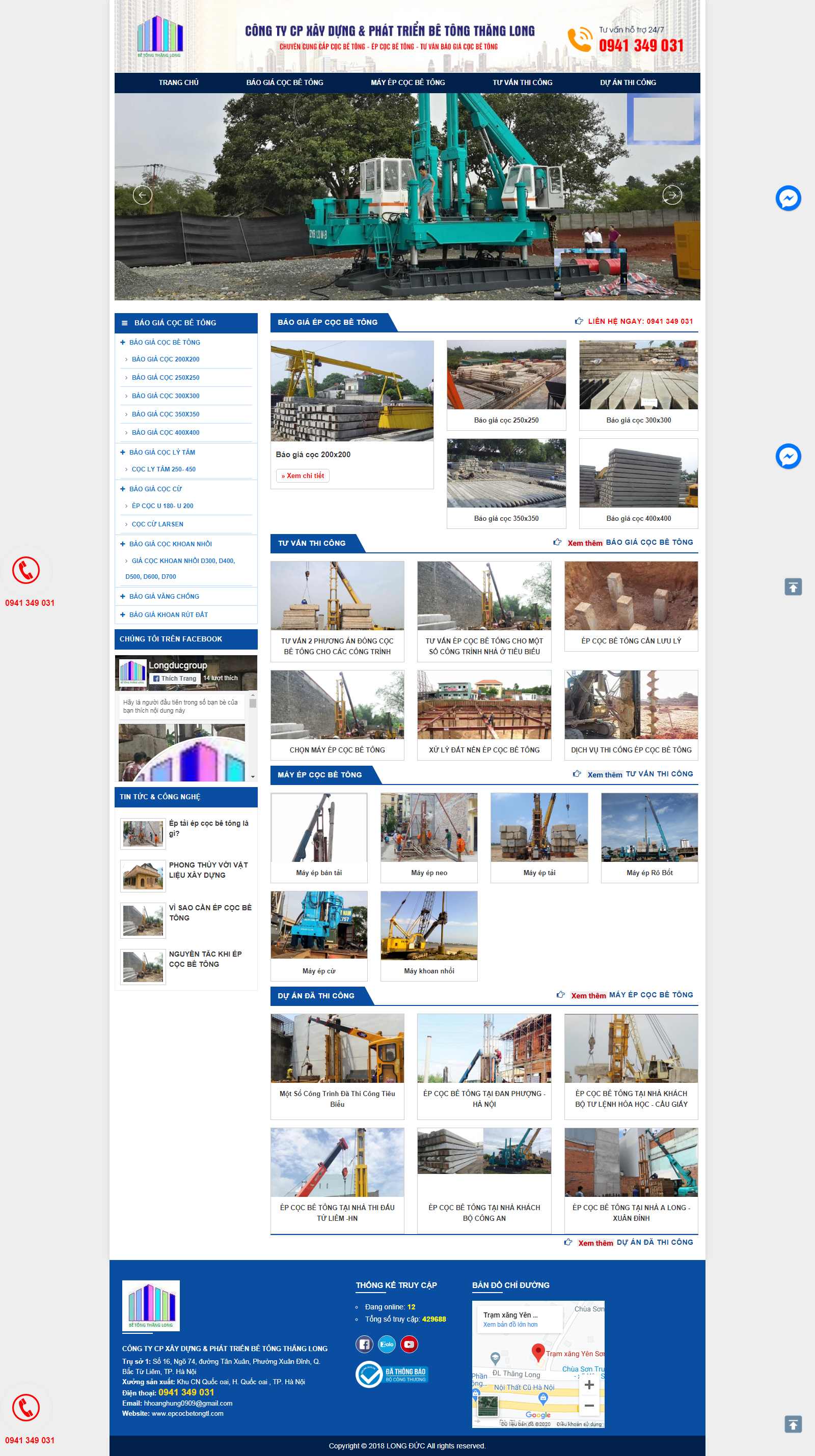 Thiết kế Website xây dựng - epcocbetongtl.com - VietWebGroup.Vn