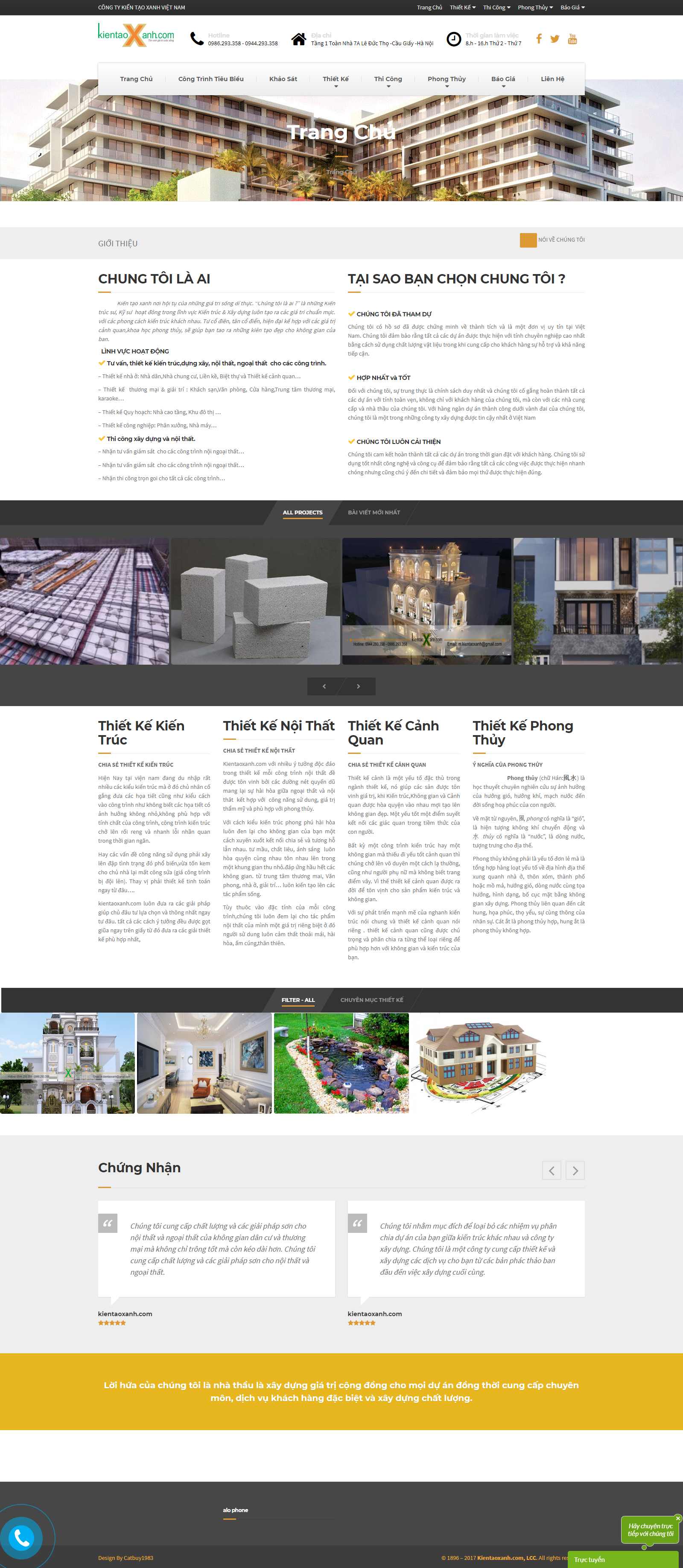 Thiết kế Website xây dựng - kientaoxanh.com - VietWebGroup.Vn