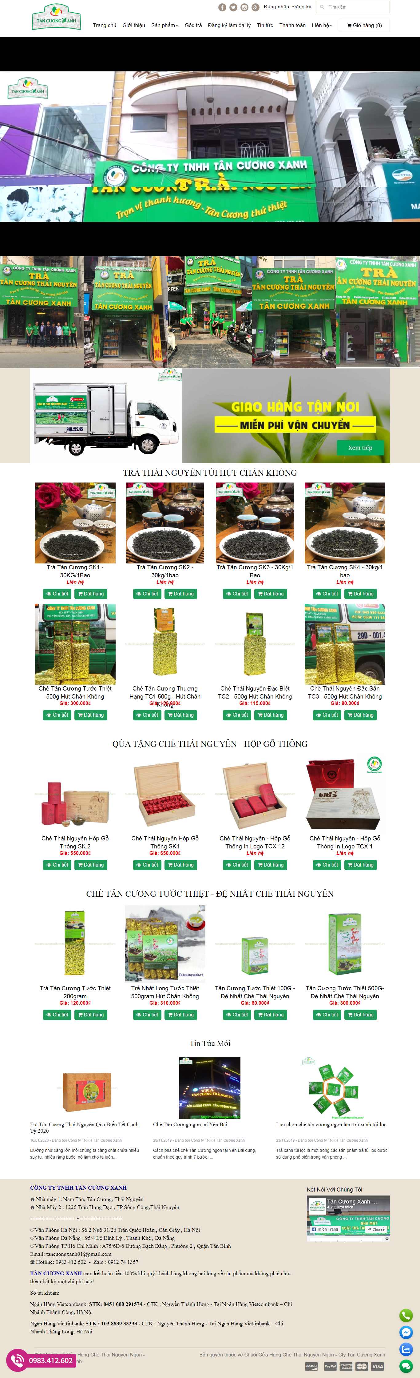 Thiết kế Website chè thái nguyên - tancuongxanh.com - VietWebGroup.Vn
