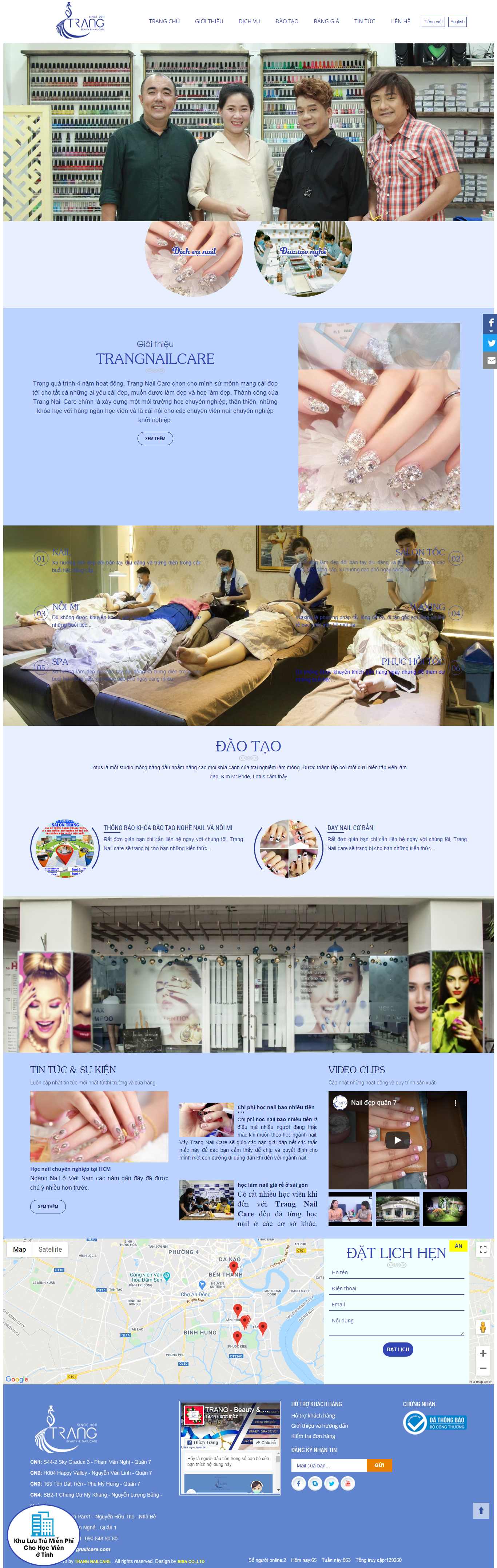 Thiết kế Website tiệm nails - www.trangnailcare.com - VietWebGroup.Vn