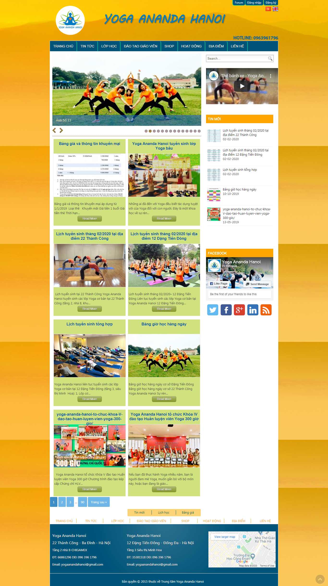 Thiết kế Website phòng tập yoga - yogaananda.com.vn - VietWebGroup.Vn