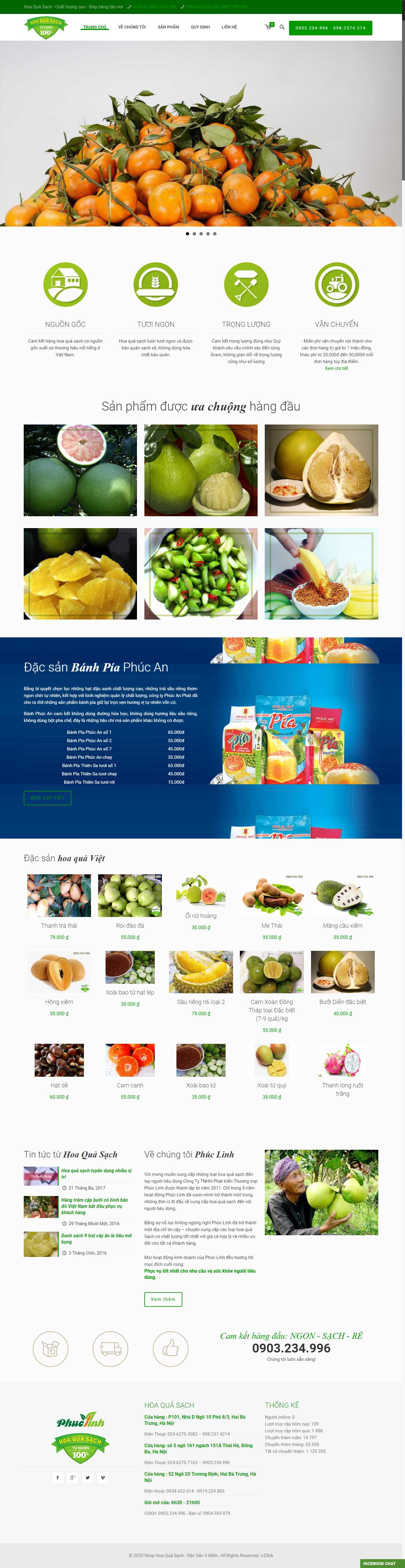 Thiết kế Website nông sản - www.hoaquasach.vn - VietWebGroup.Vn