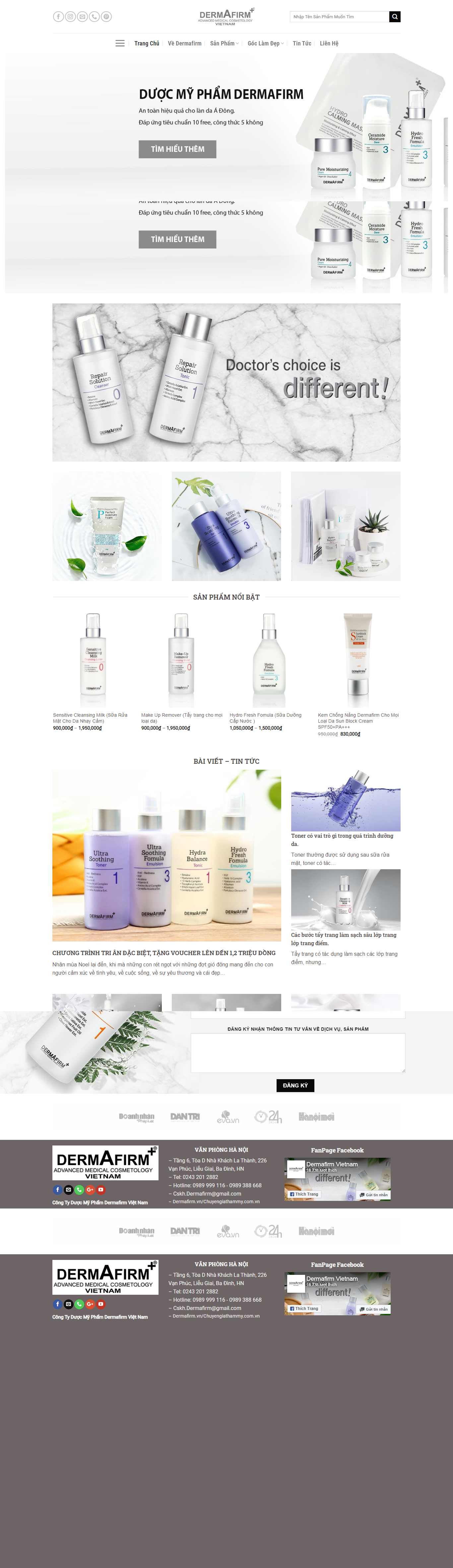 Thiết kế Website mỹ phẩm - dermafirm.vn - VietWebGroup.Vn