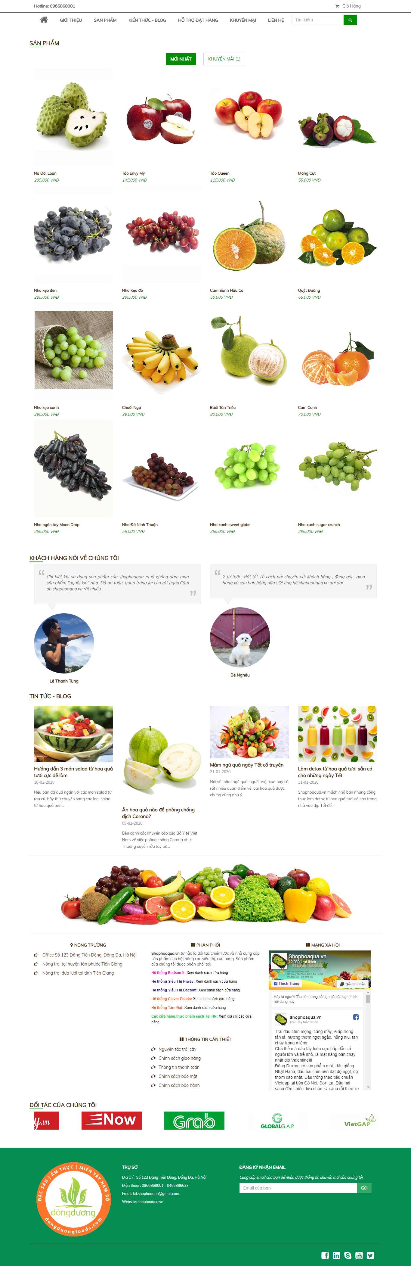 Thiết kế Website nông sản - shophoaqua.vn - VietWebGroup.Vn