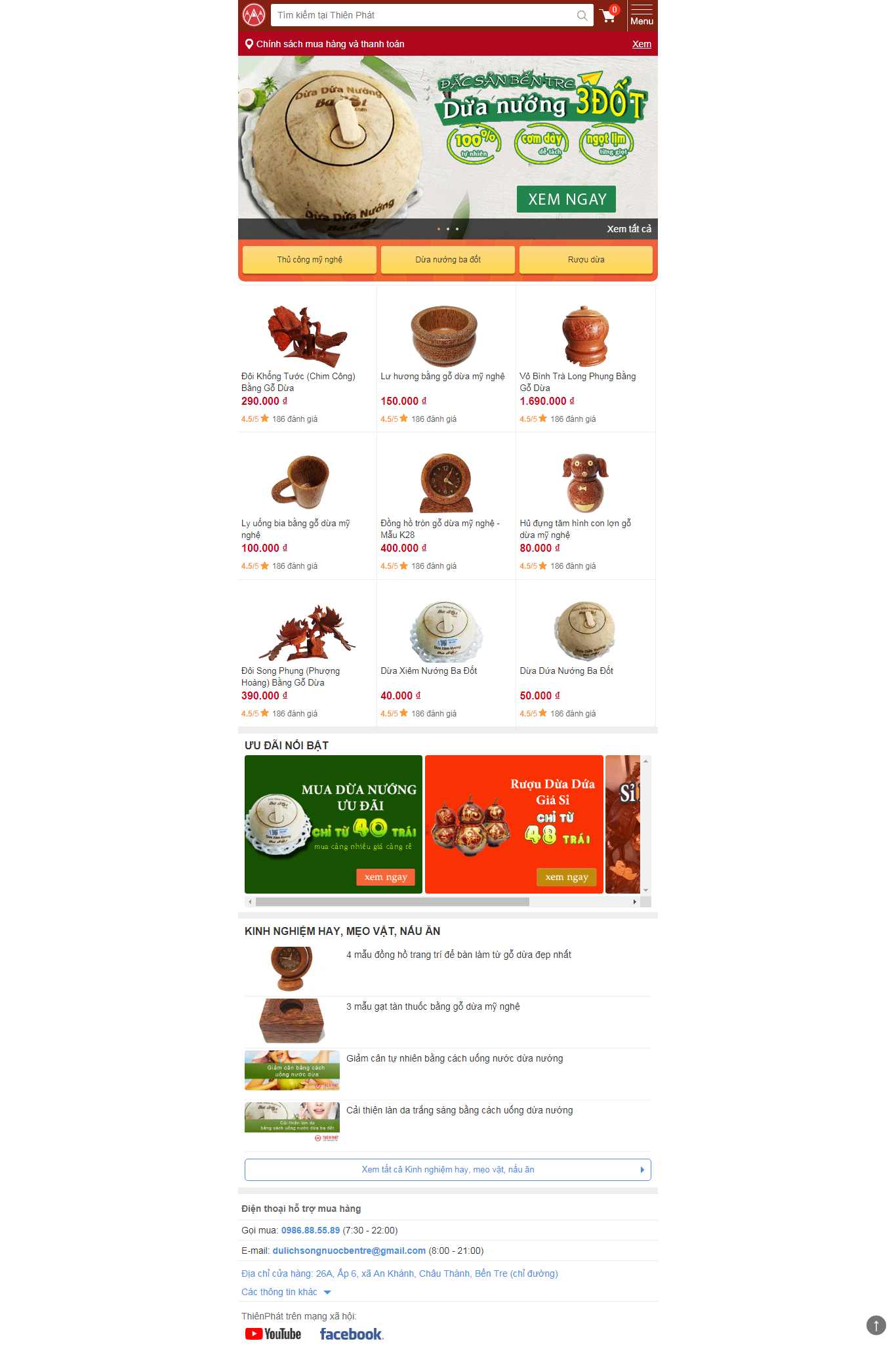 Thiết kế Website thủ công mỹ nghệ - thienphatbentre.vn - VietWebGroup.Vn