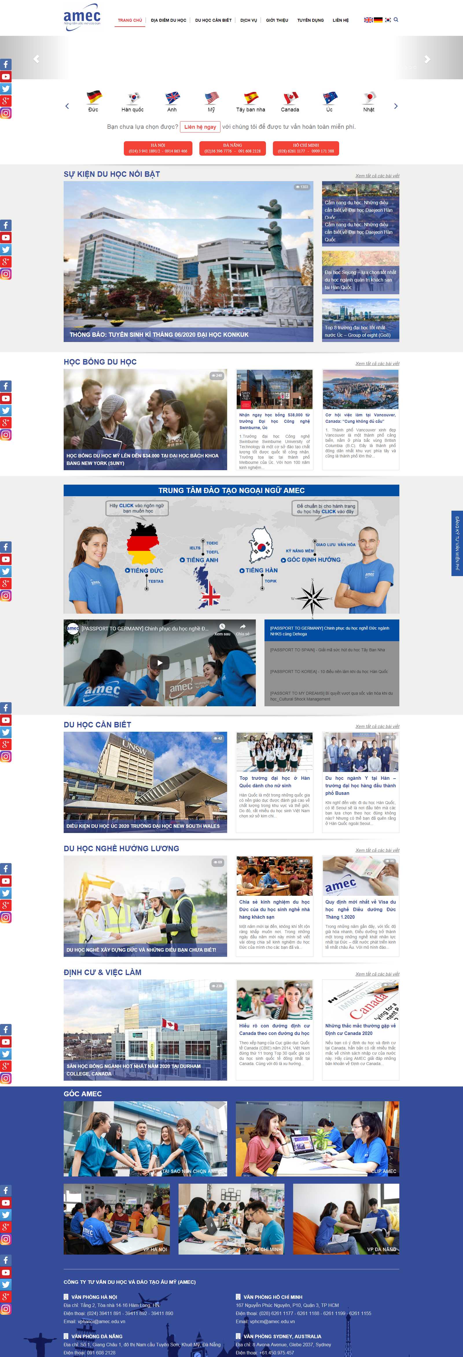 Thiết kế Website du học hàn quốc - www.amec.com.vn - VietWebGroup.Vn