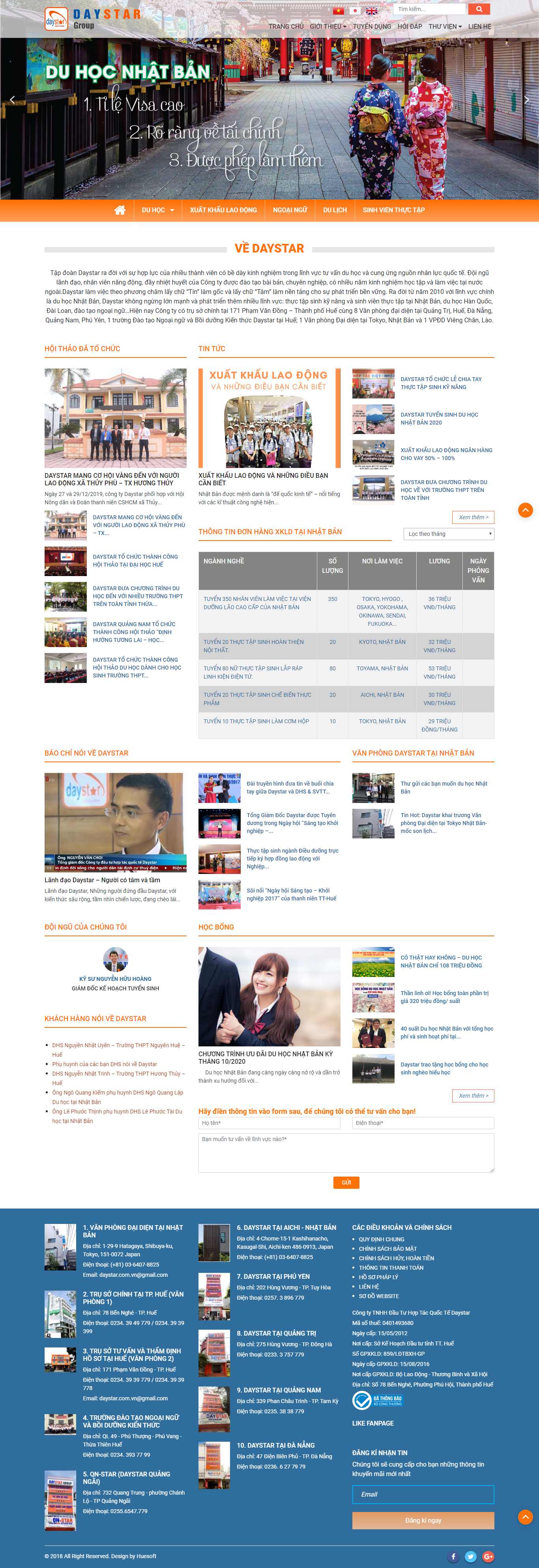Thiết kế Website xuất khẩu lao động - daystargroup.com.vn - VietWebGroup.Vn