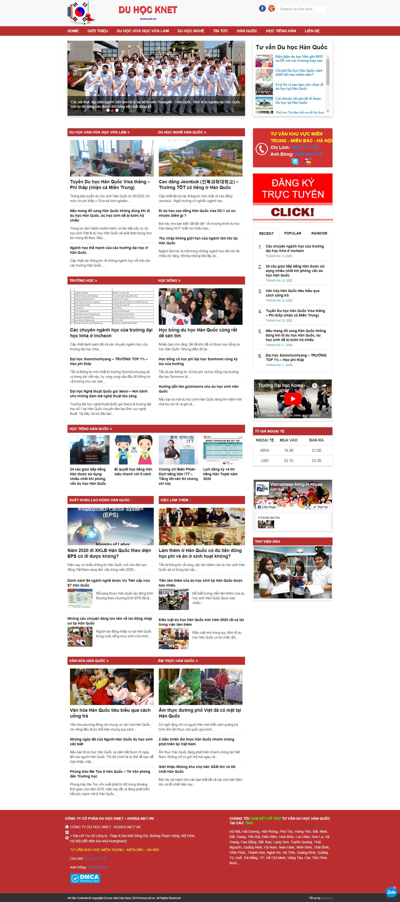 Thiết kế Website du học hàn quốc - korea.net.vn - VietWebGroup.Vn