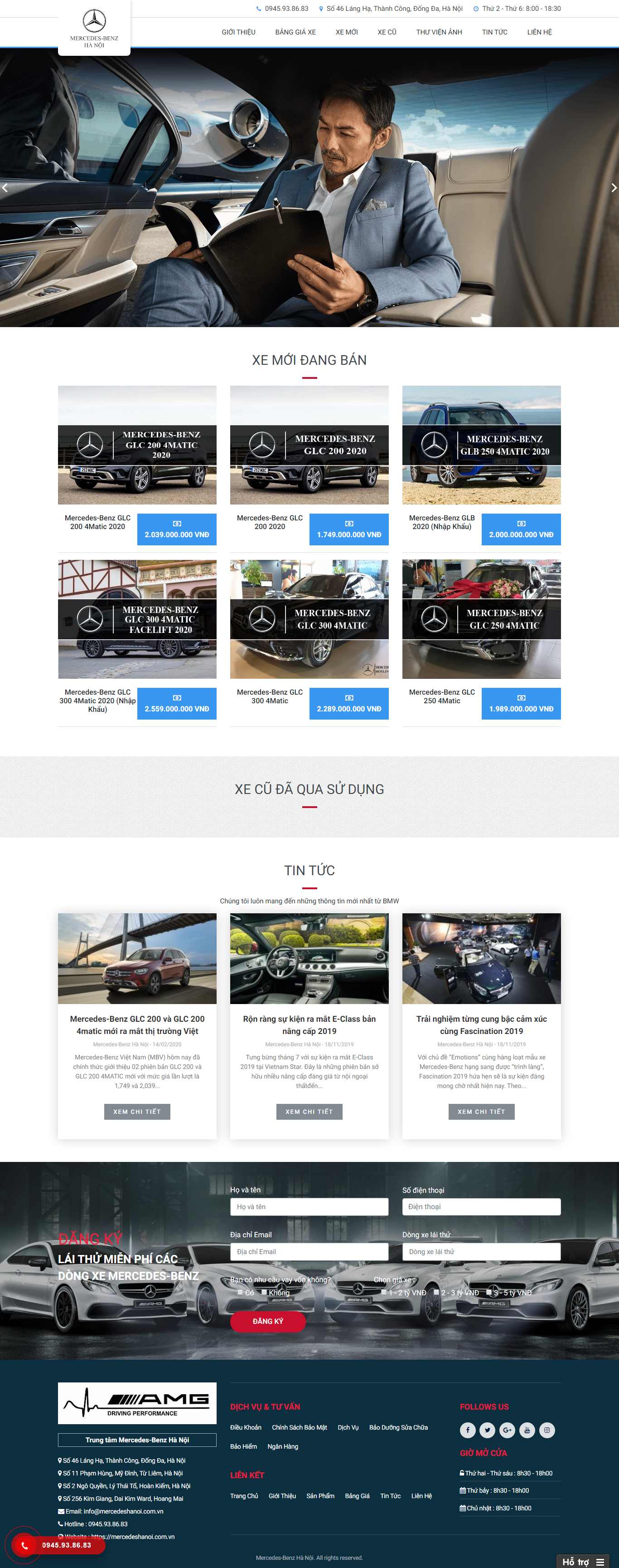 Thiết kế Website bán xe hơi - mercedeshanoi.com.vn - VietWebGroup.Vn